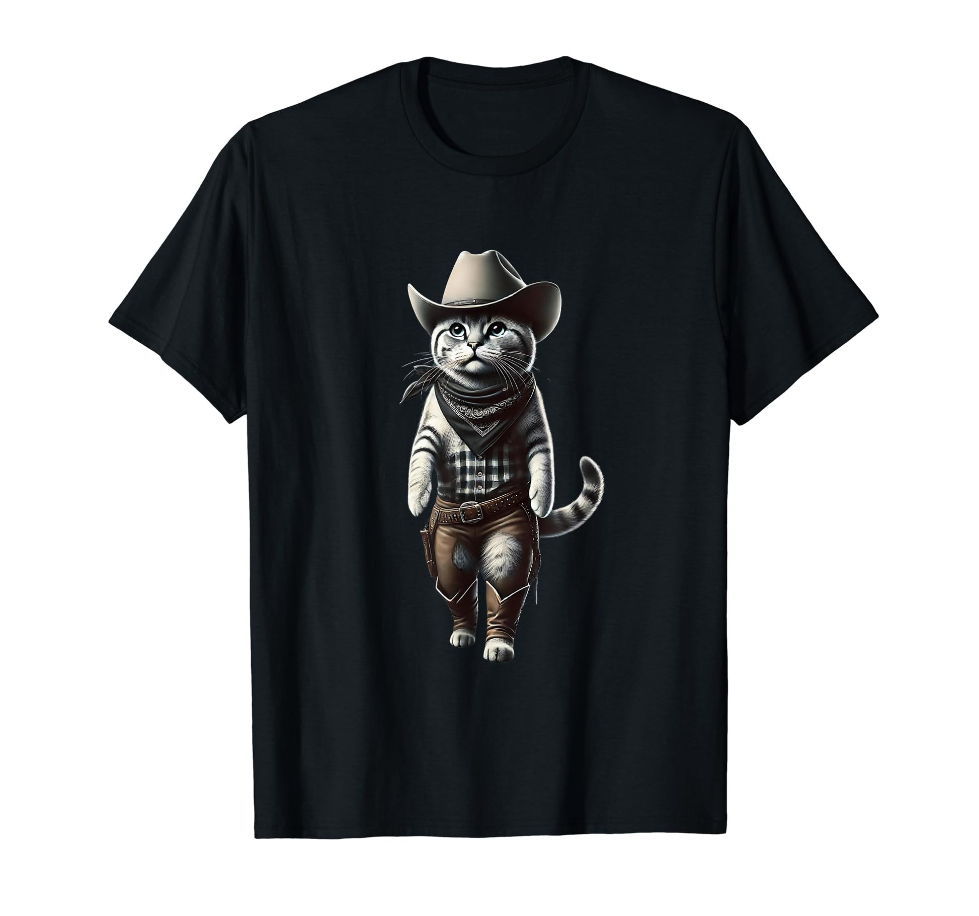 Meowdy Funny Cat Wearing Cowboy Hat T-Shirt - Novelty Apparel Men Women - T-Shirt, Sweatshirt, Hoodie