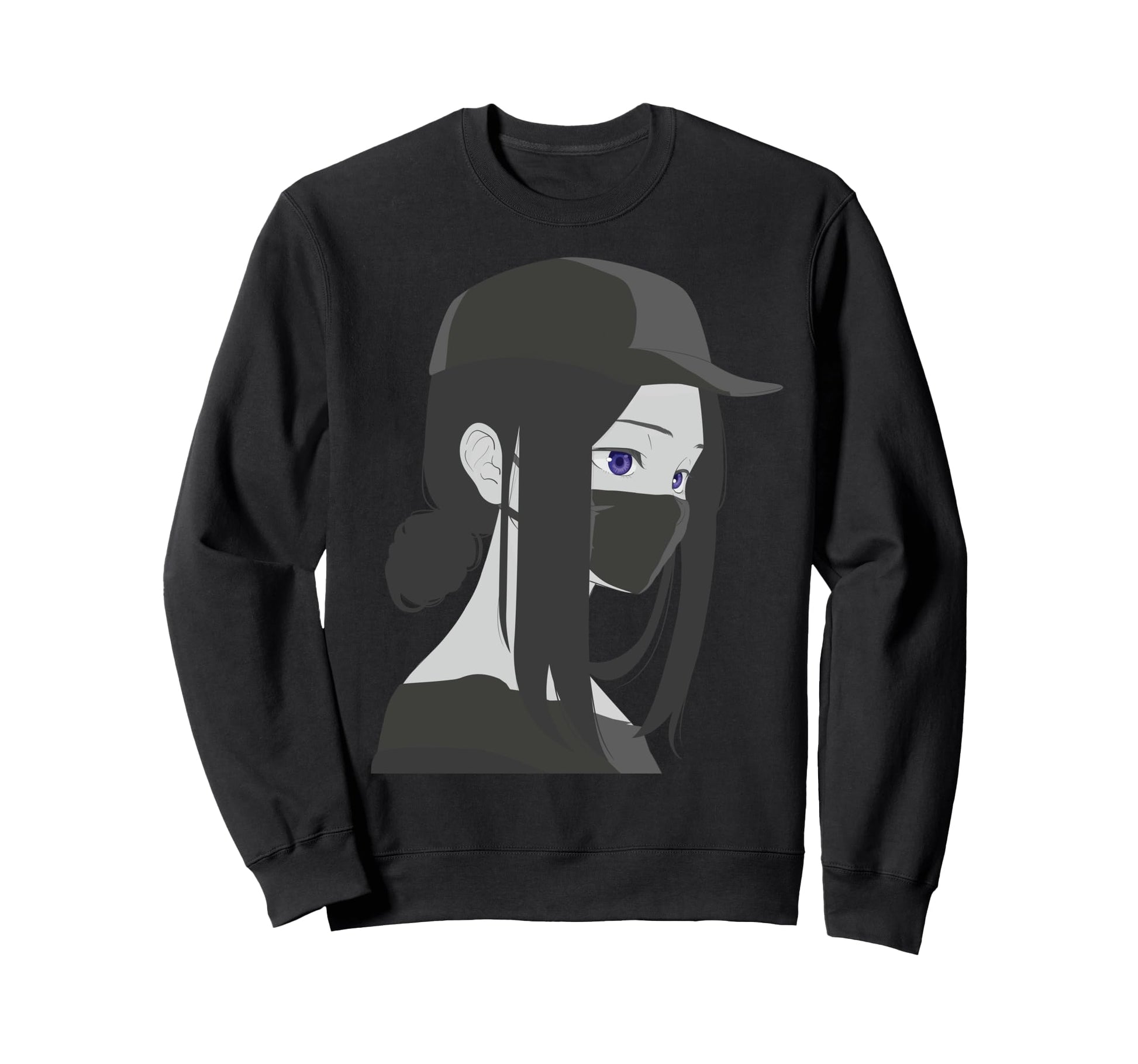 Dark Anime Beauty Mask Japanese Sweatshirt - Custom Art Print Men Women - T-Shirt, Sweatshirt, Hoodie