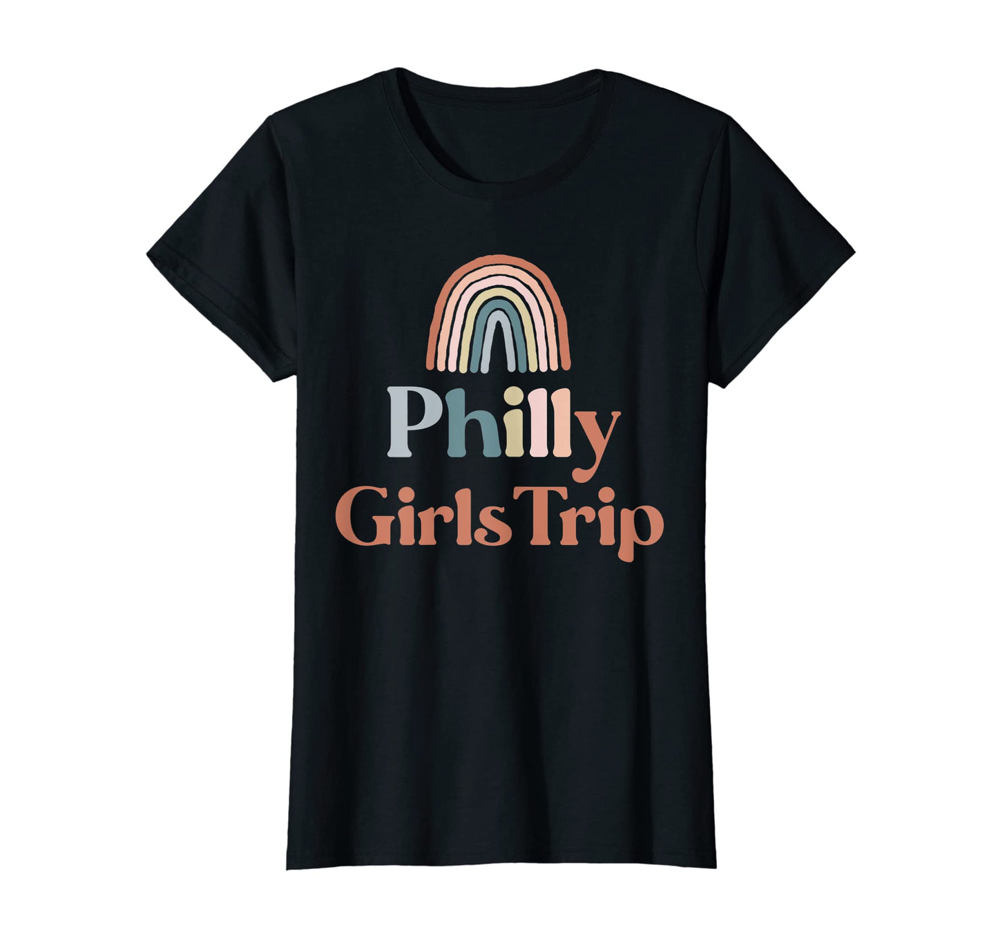 Womens Philly Trip Boho Rainbow Group T-Shirt - Graphic Print for Adults - T-Shirt, Sweatshirt, Hoodie