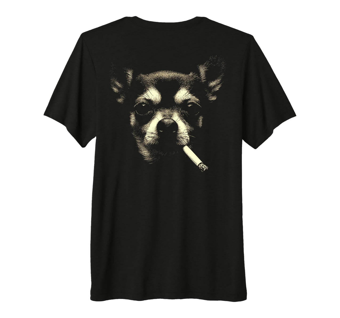 Chihuahua Smoking Cigarette Grunge T-Shirt - Unique Graphic for Adults - T-Shirt, Sweatshirt, Hoodie
