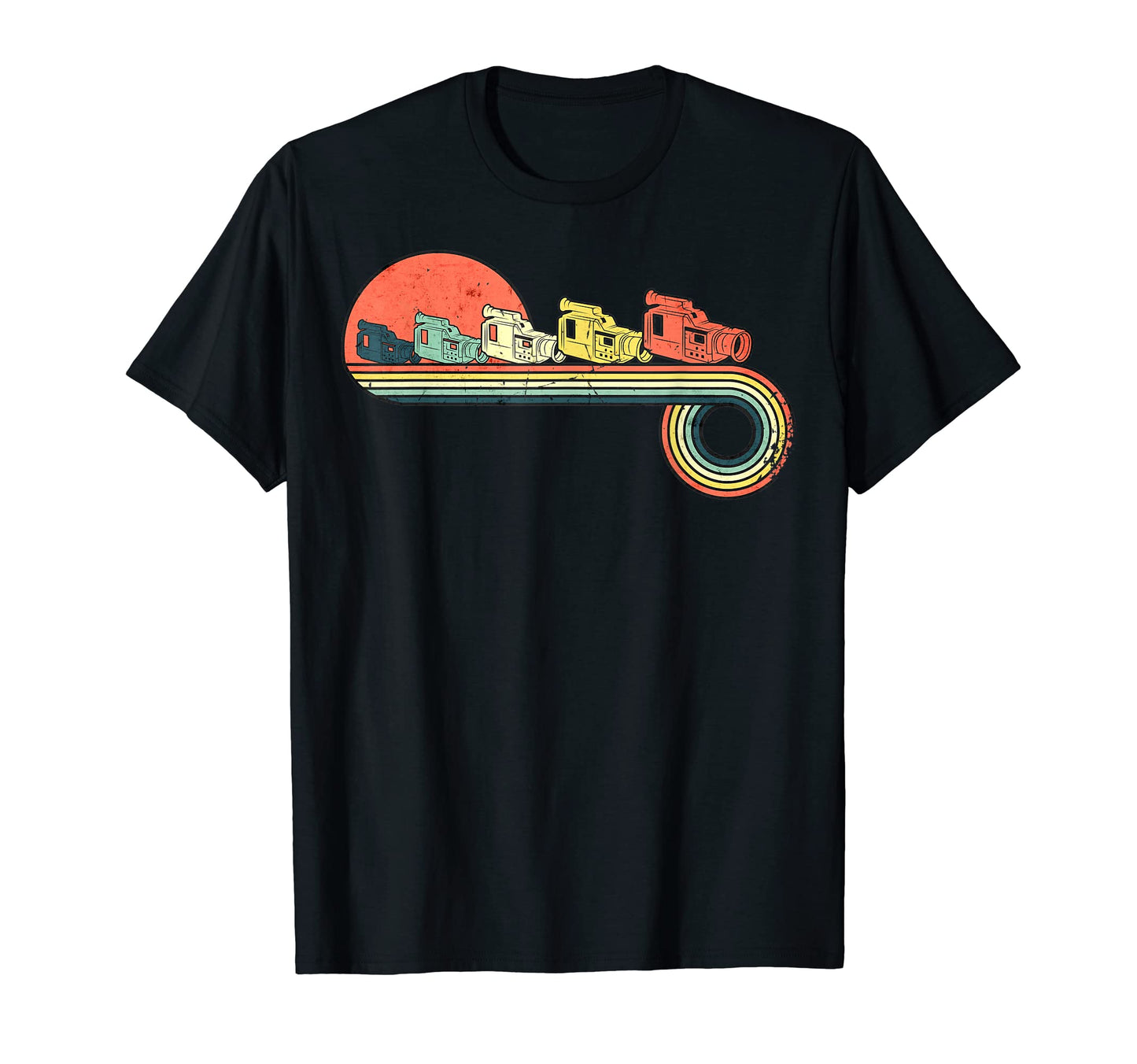 Video Camera Sunset Rainbow T-Shirt - Trendy Graphic Men Women - T-Shirt, Sweatshirt, Hoodie