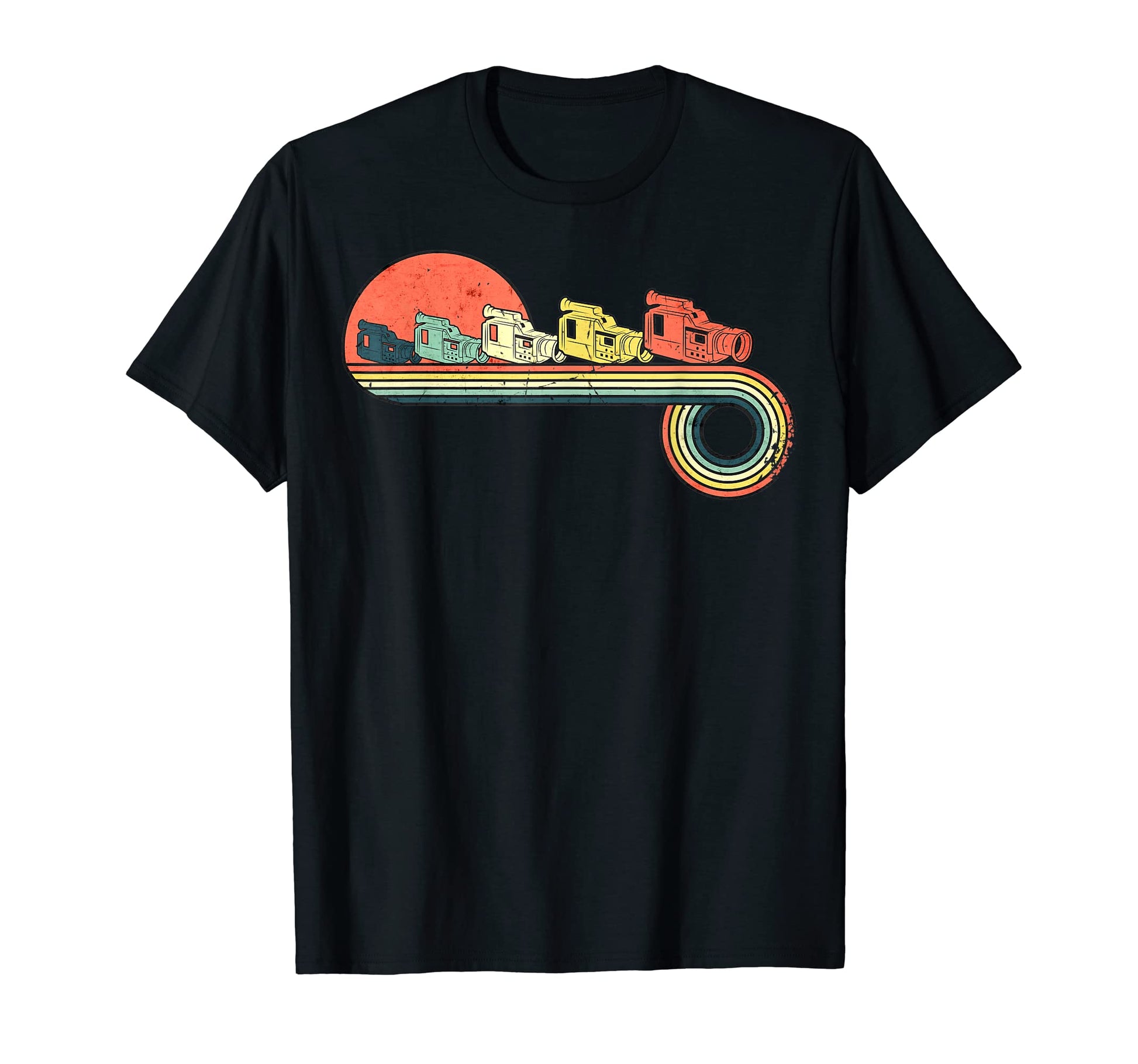 Video Camera Sunset Rainbow T-Shirt - Trendy Graphic Men Women - T-Shirt, Sweatshirt, Hoodie