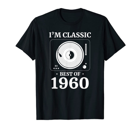 1960 Birthday Vinyl Lp Music Record T-Shirt - Casual Everyday Wear Unisex - T-Shirt, Sweatshirt, Hoodie