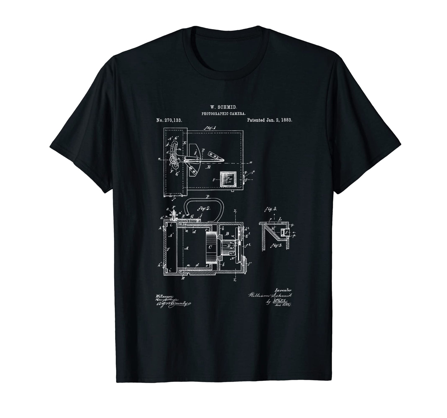 Camera Blueprint Patent Photography T-Shirt - Custom Art Print Unisex - T-Shirt, Sweatshirt, Hoodie