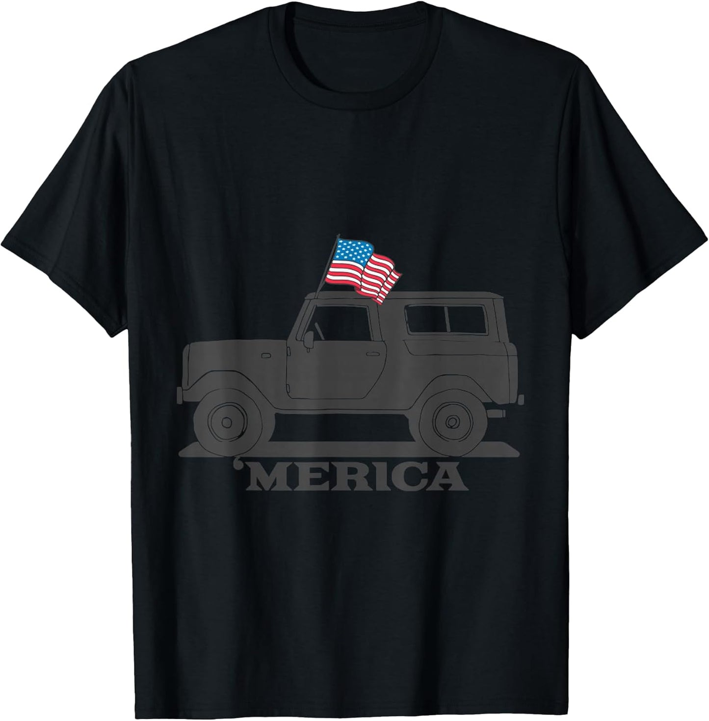 Vintage Bronco 4th of July Merica - Adult & Kids T-Shirts, Sweatshirts & Hoodies apparel design preview 1