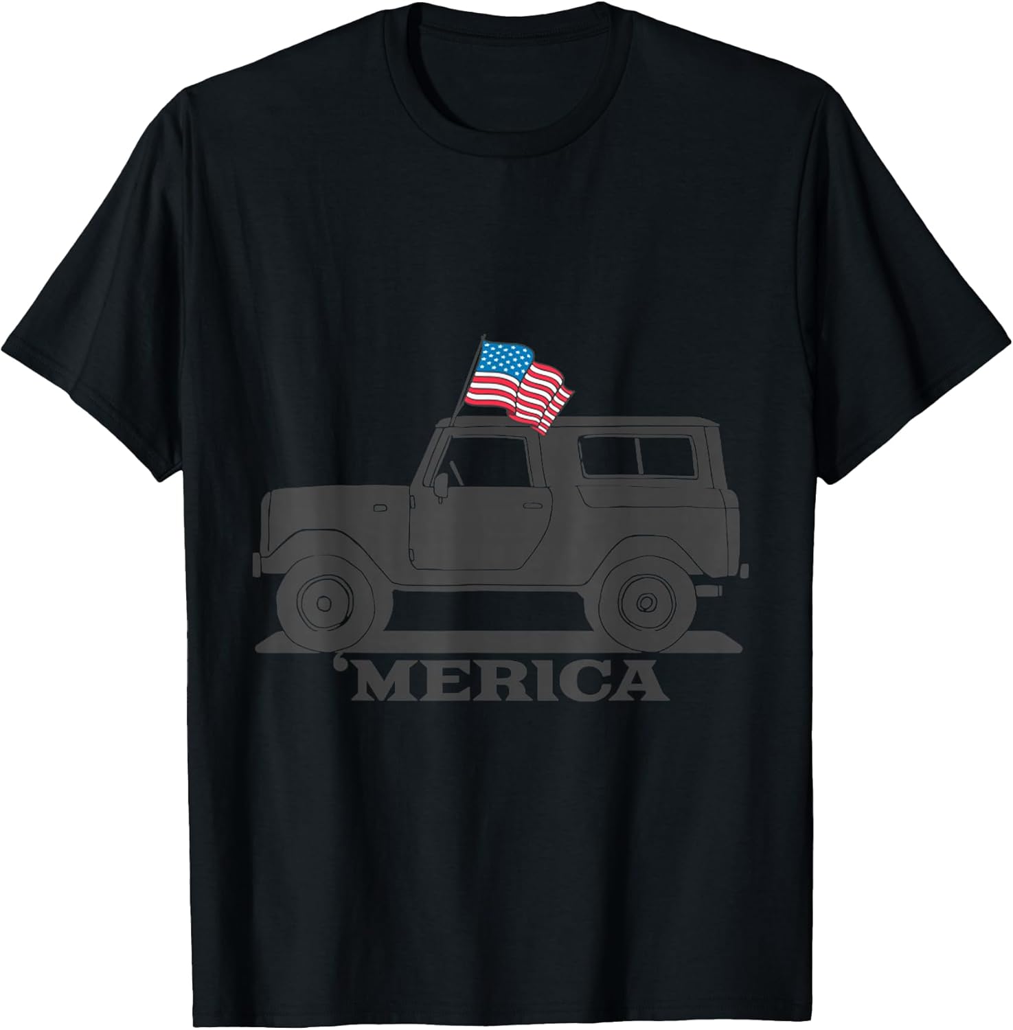 Vintage Bronco 4th of July Merica - Adult & Kids T-Shirts, Sweatshirts & Hoodies apparel design preview 1