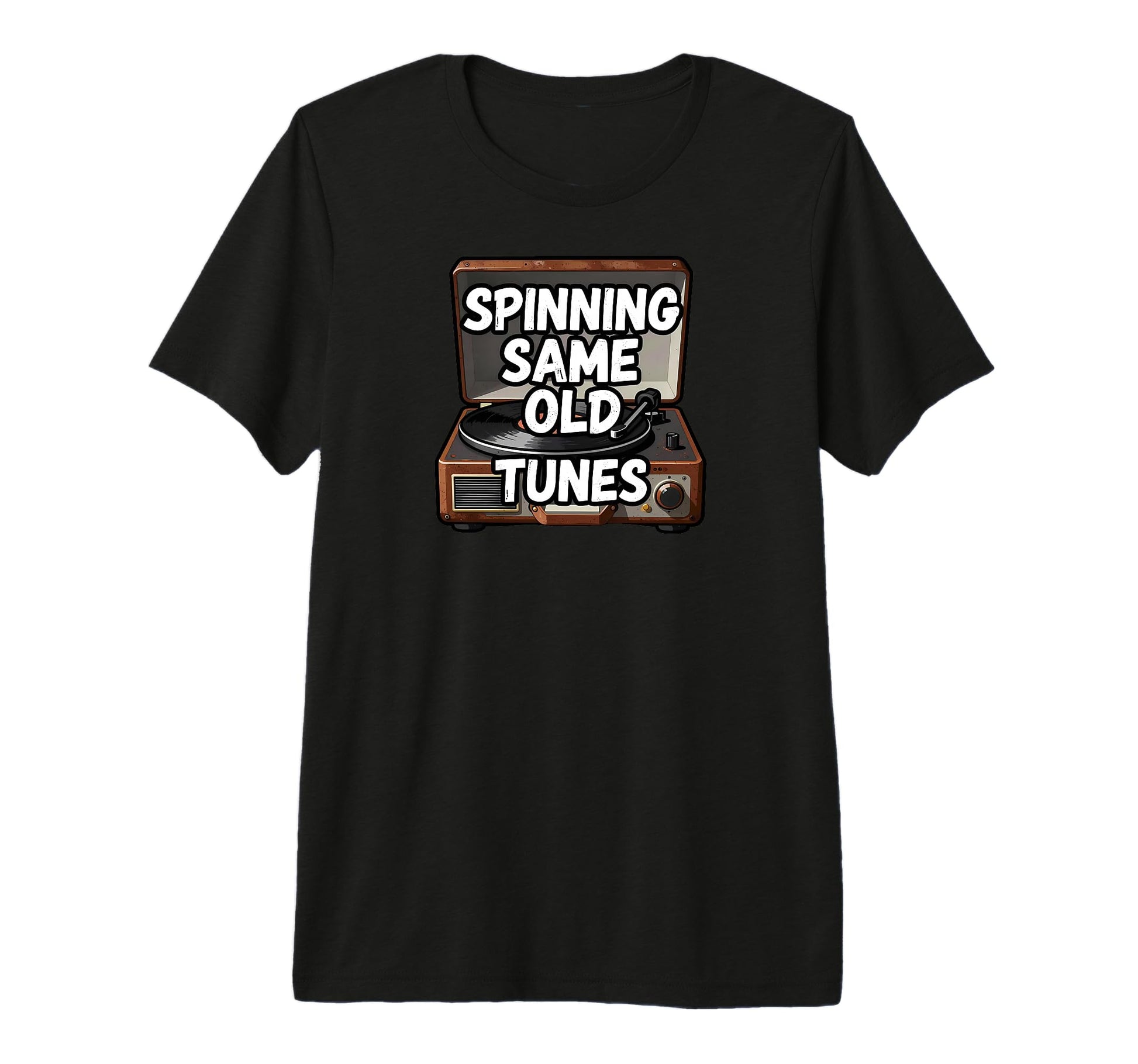 Spinning Same Old Tunes Record Player T-Shirt - Custom Art Print Unisex - T-Shirt, Sweatshirt, Hoodie