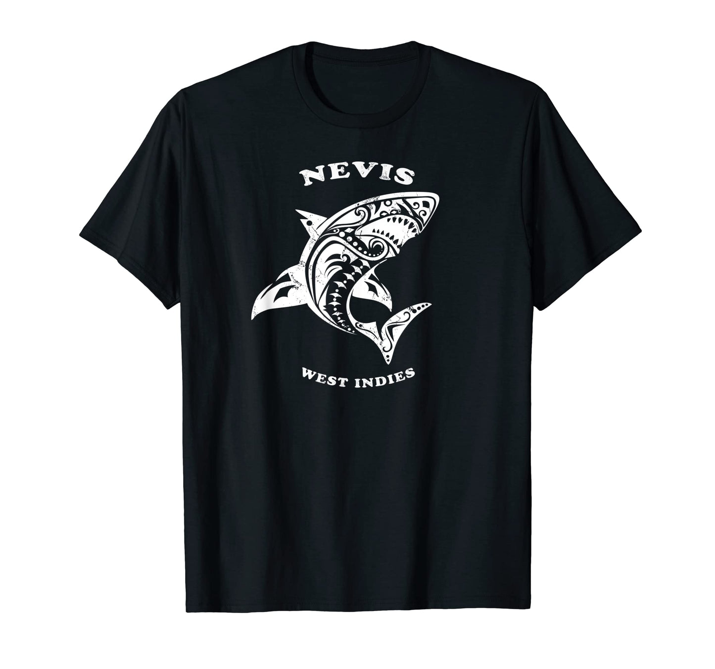Nevis West Indies Tribal Shark Vacation T-Shirt - Trendy Graphic Men Women - T-Shirt, Sweatshirt, Hoodie