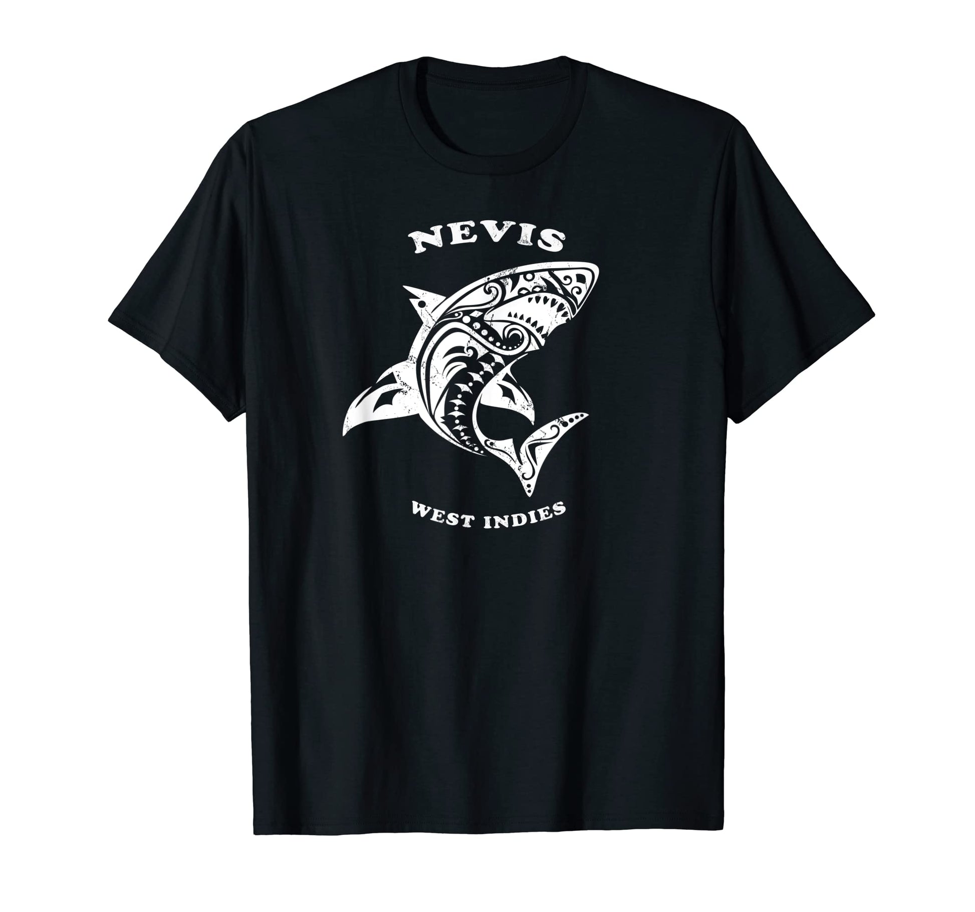 Nevis West Indies Tribal Shark Vacation T-Shirt - Trendy Graphic Men Women - T-Shirt, Sweatshirt, Hoodie