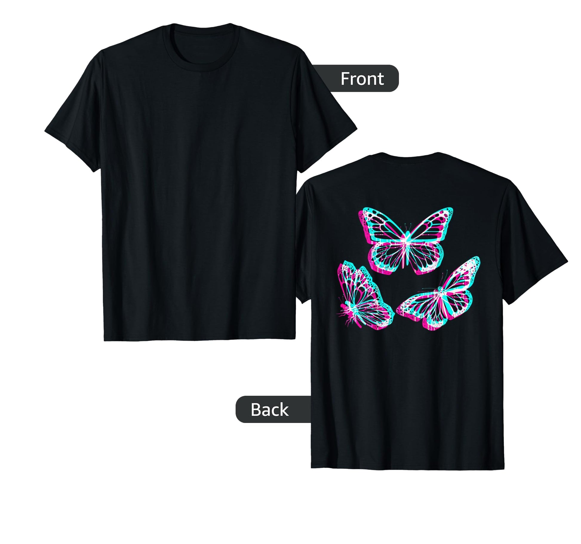 Pastel Goth Aesthetic Butterfly Glitch T-Shirt - Fun Novelty Design Unisex - T-Shirt, Sweatshirt, Hoodie