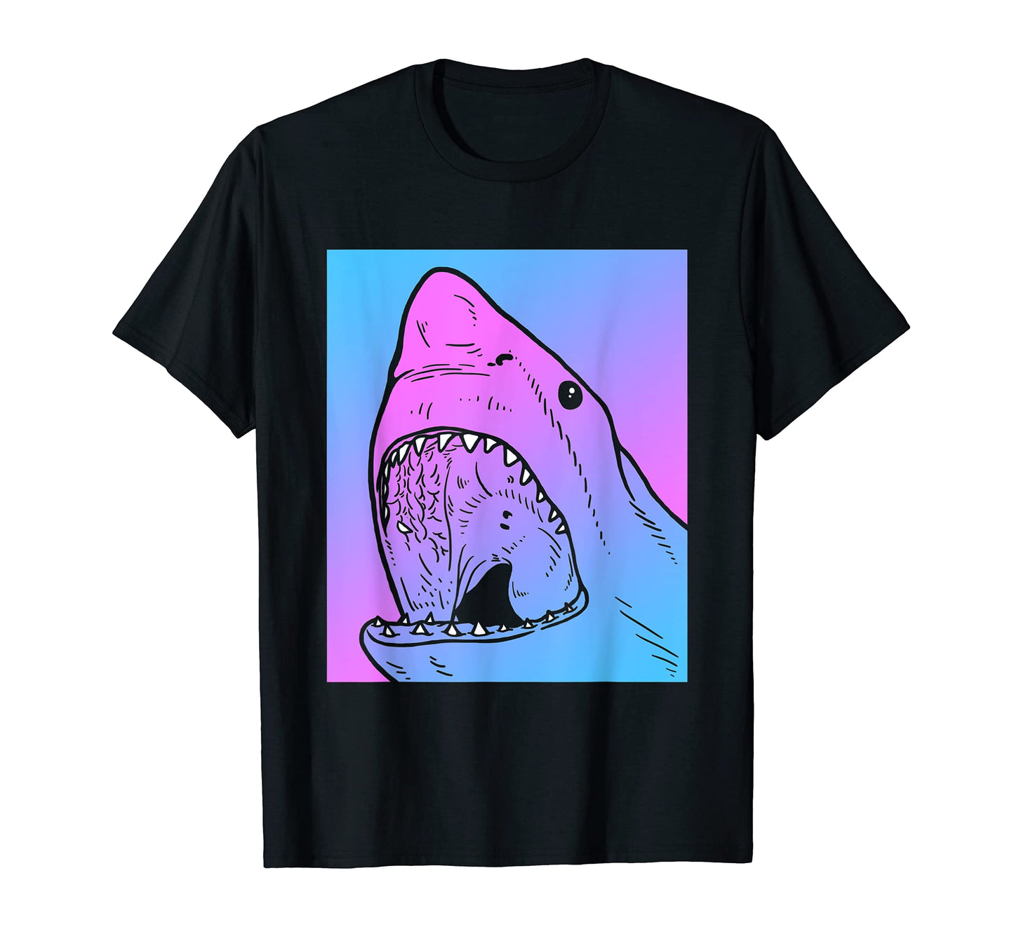 Vaporwave Shark Aesthetic Pastel T-Shirt - Casual Everyday Wear Men Women - T-Shirt, Sweatshirt, Hoodie