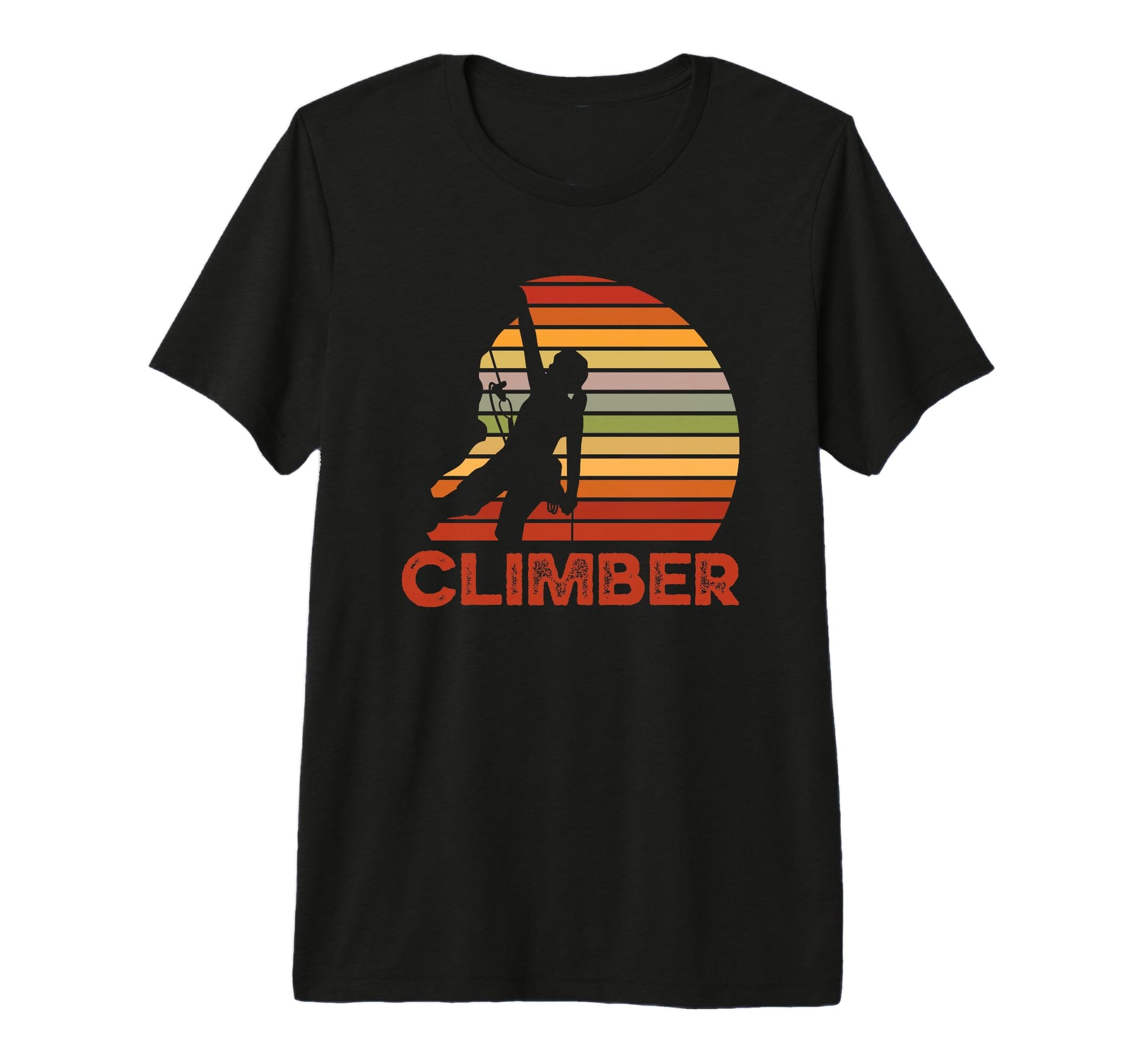 Sunset Rock Climber Silhouette Tri T-Shirt - Aesthetic Graphic for Adults - T-Shirt, Sweatshirt, Hoodie