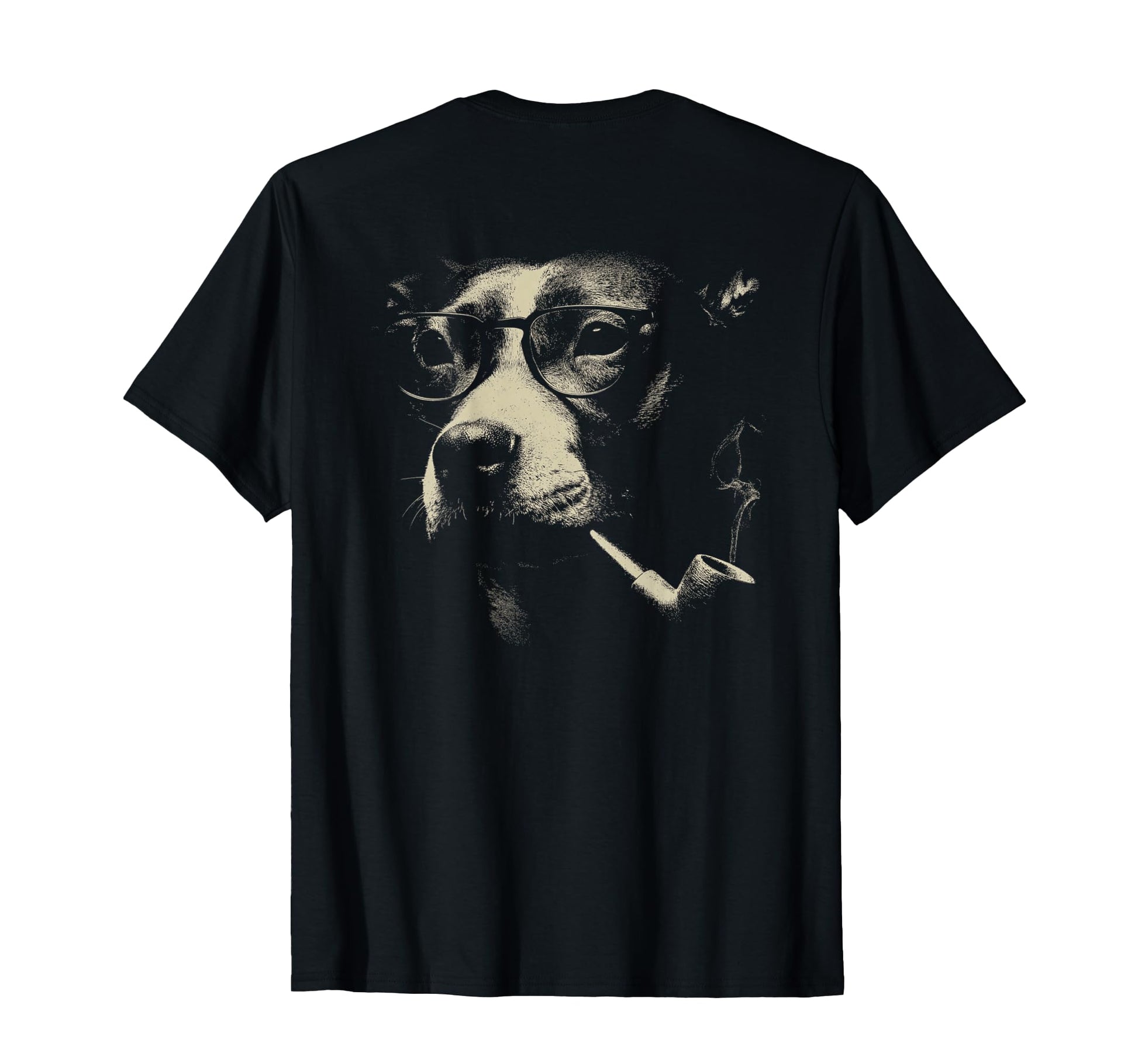 Pitbull Smoking Pipe Sunglasses T-Shirt - Custom Art Print for Adults - T-Shirt, Sweatshirt, Hoodie
