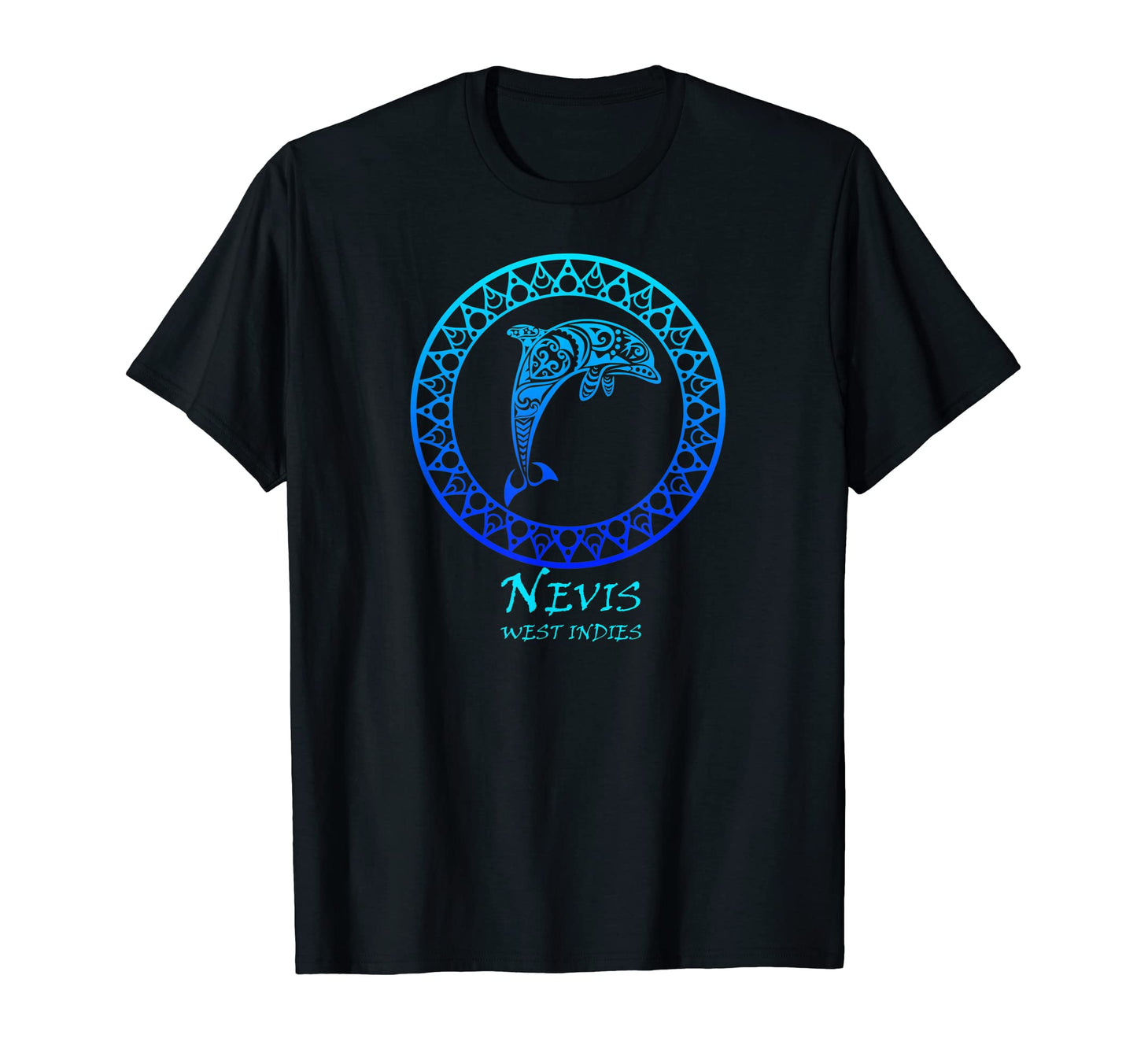 Nevis West Indies Tribal Dolphin T-Shirt - Custom Art Print for Adults - T-Shirt, Sweatshirt, Hoodie
