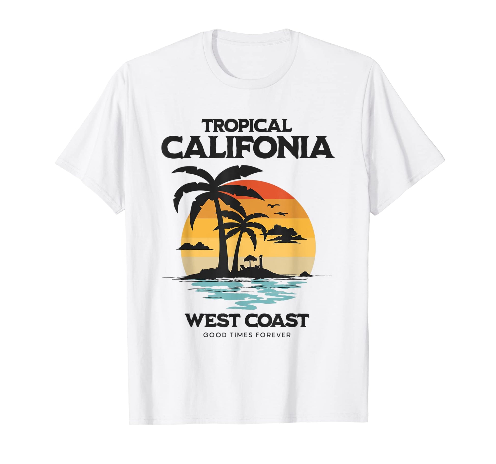 California West Coast Surf 70S T-Shirt - Graphic Print Unisex - T-Shirt, Sweatshirt, Hoodie