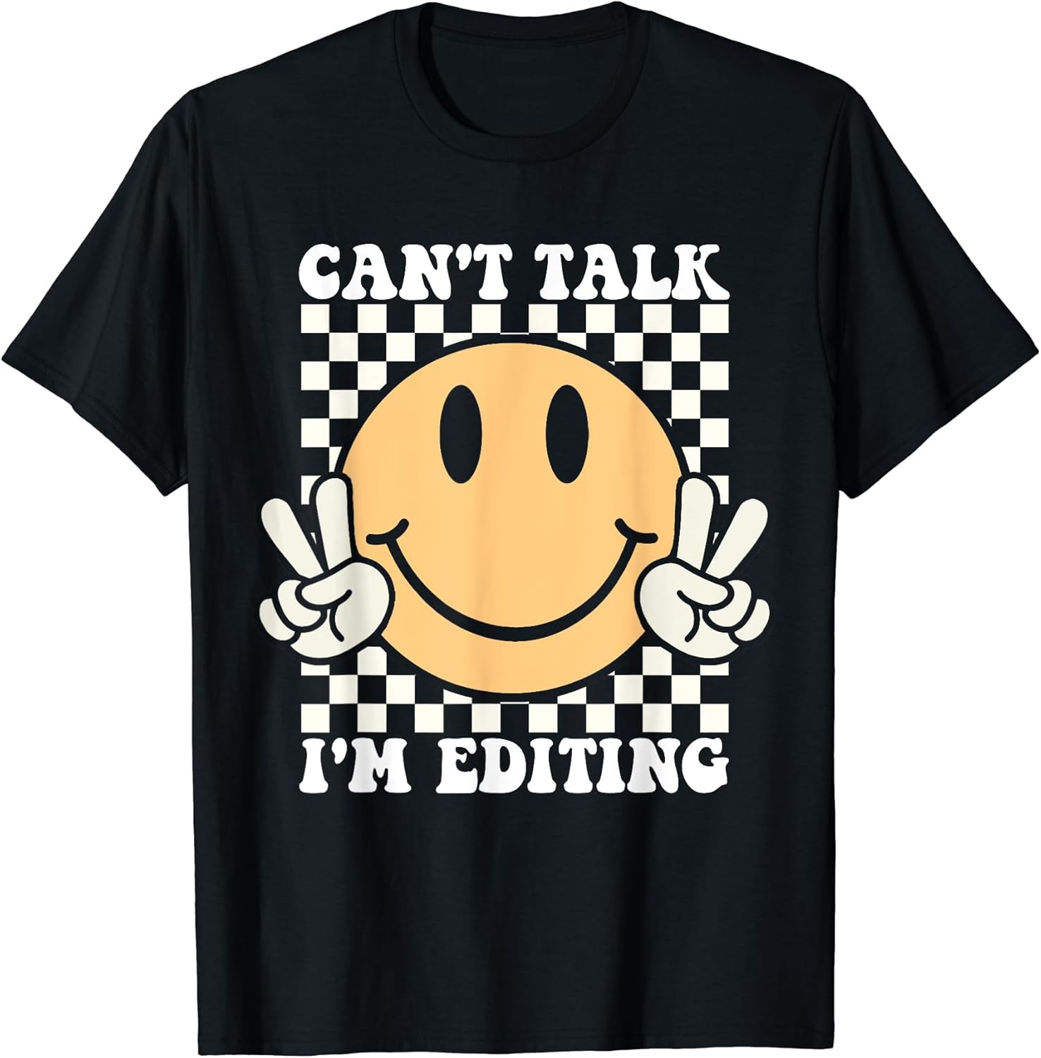 Funny Face Can't Talk I'm Editing Crewneck Gifts - Adult & Kids T-Shirts, Sweatshirts & Hoodies apparel design preview 1