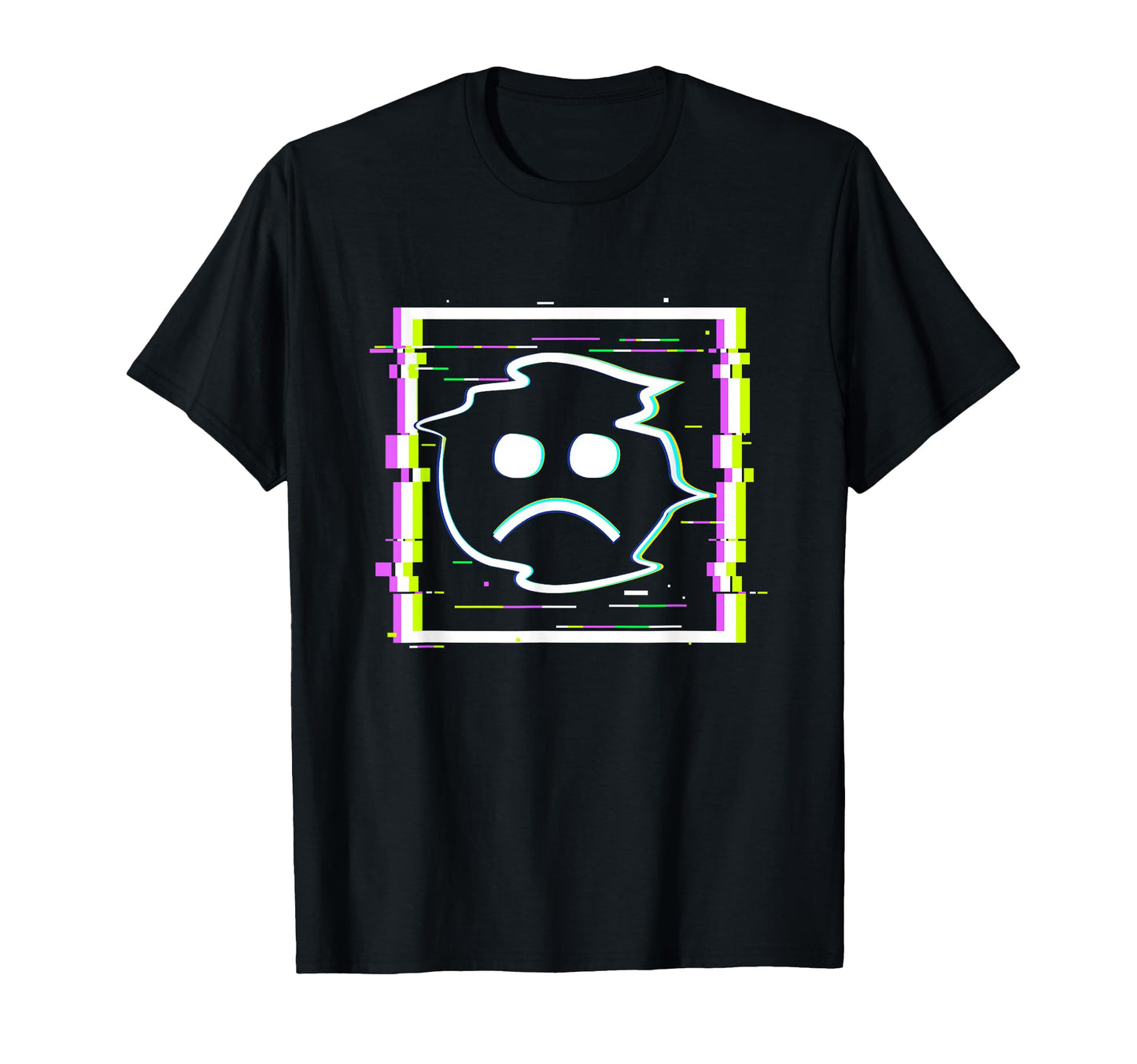 Sad Boi Anime Glitch Frame Vaporwave T-Shirt - Fun Novelty Design Unisex - T-Shirt, Sweatshirt, Hoodie