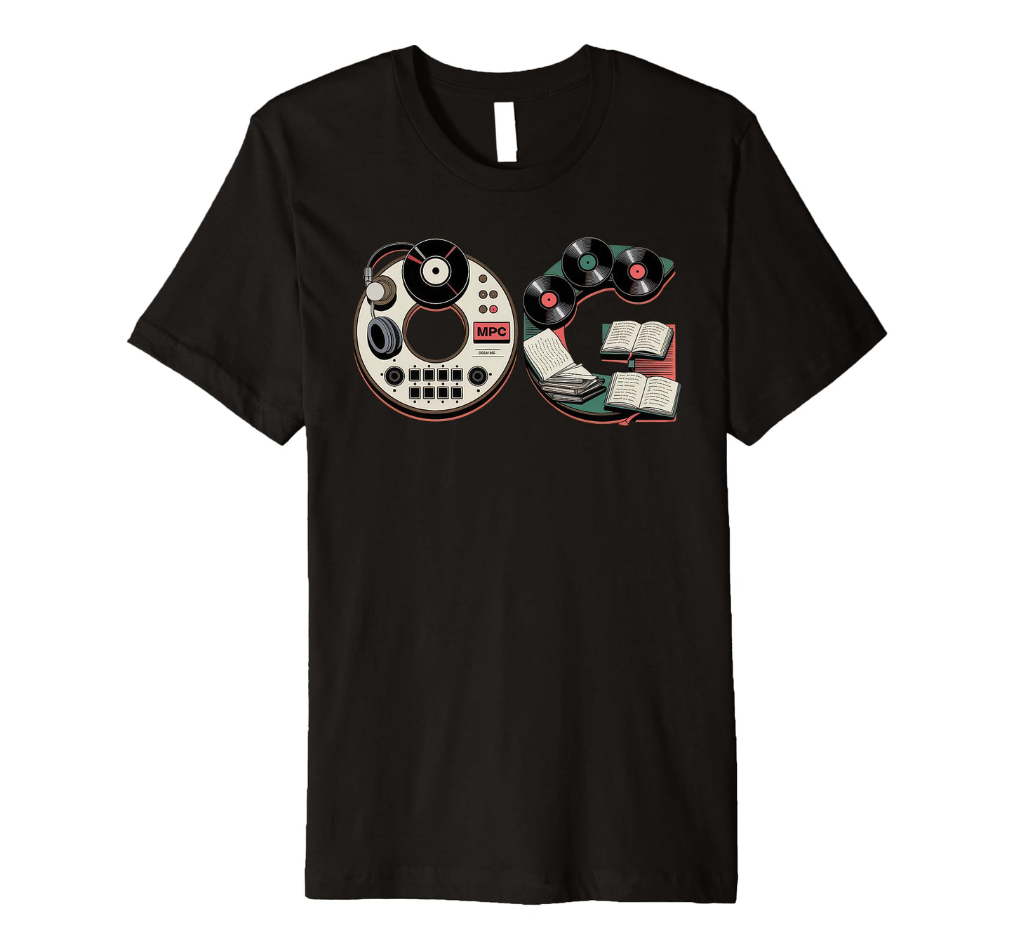 Old School Og Hip Hop Vinyl Cds Tapes T-Shirt - Novelty Apparel for Adults - T-Shirt, Sweatshirt, Hoodie