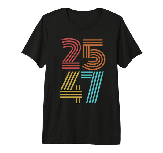 2547 Patriotic Rainbow Colors 25 47 T-Shirt - Novelty Apparel Men Women - T-Shirt, Sweatshirt, Hoodie