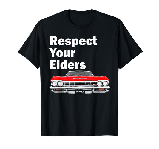 1965 65 Impala Old School Respect Your T-Shirt - Aesthetic Graphic Unisex - T-Shirt, Sweatshirt, Hoodie