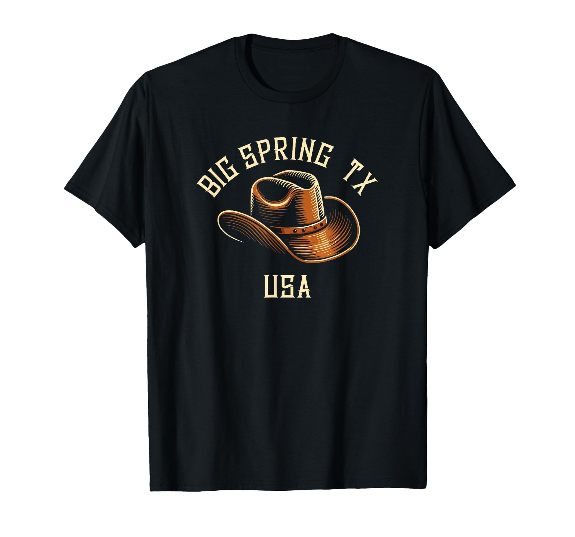 Big Spring Tx Usa Cowboy Hat T-Shirt - Aesthetic Graphic Unisex - T-Shirt, Sweatshirt, Hoodie