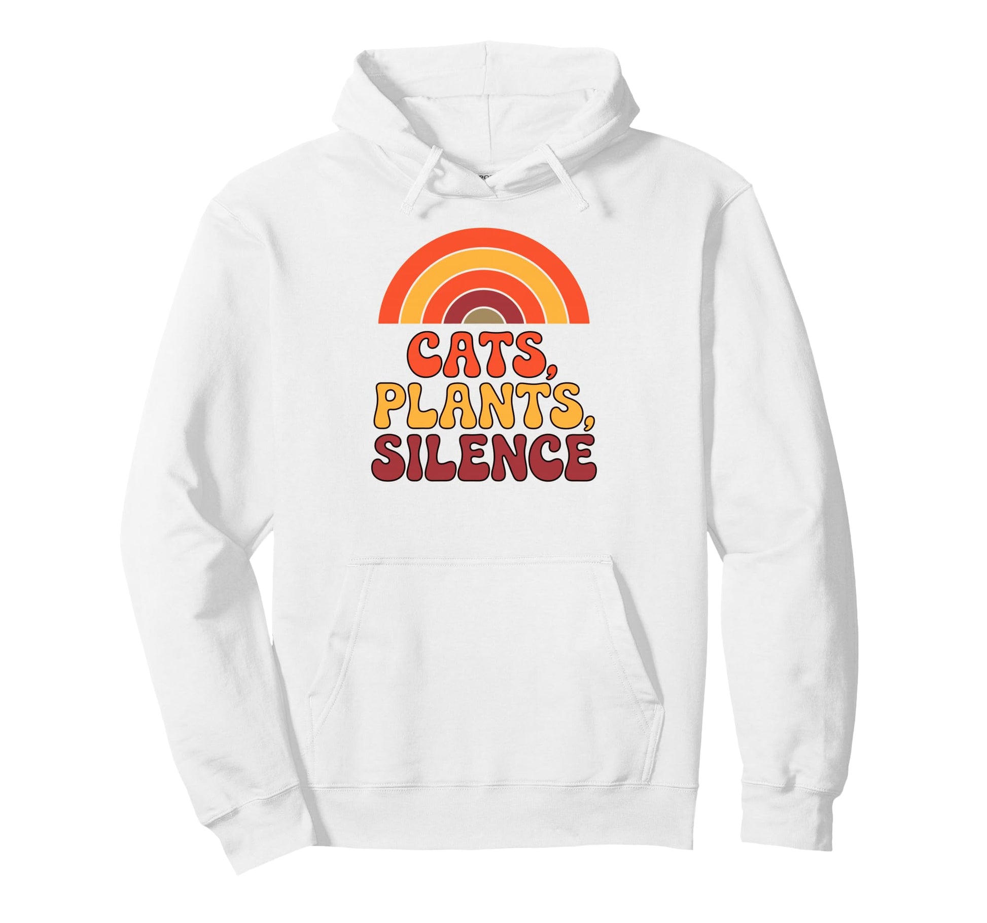 Cats Plants Silence Funny 70S Rainbow Hoodie - Custom Art Print Men Women - T-Shirt, Sweatshirt, Hoodie