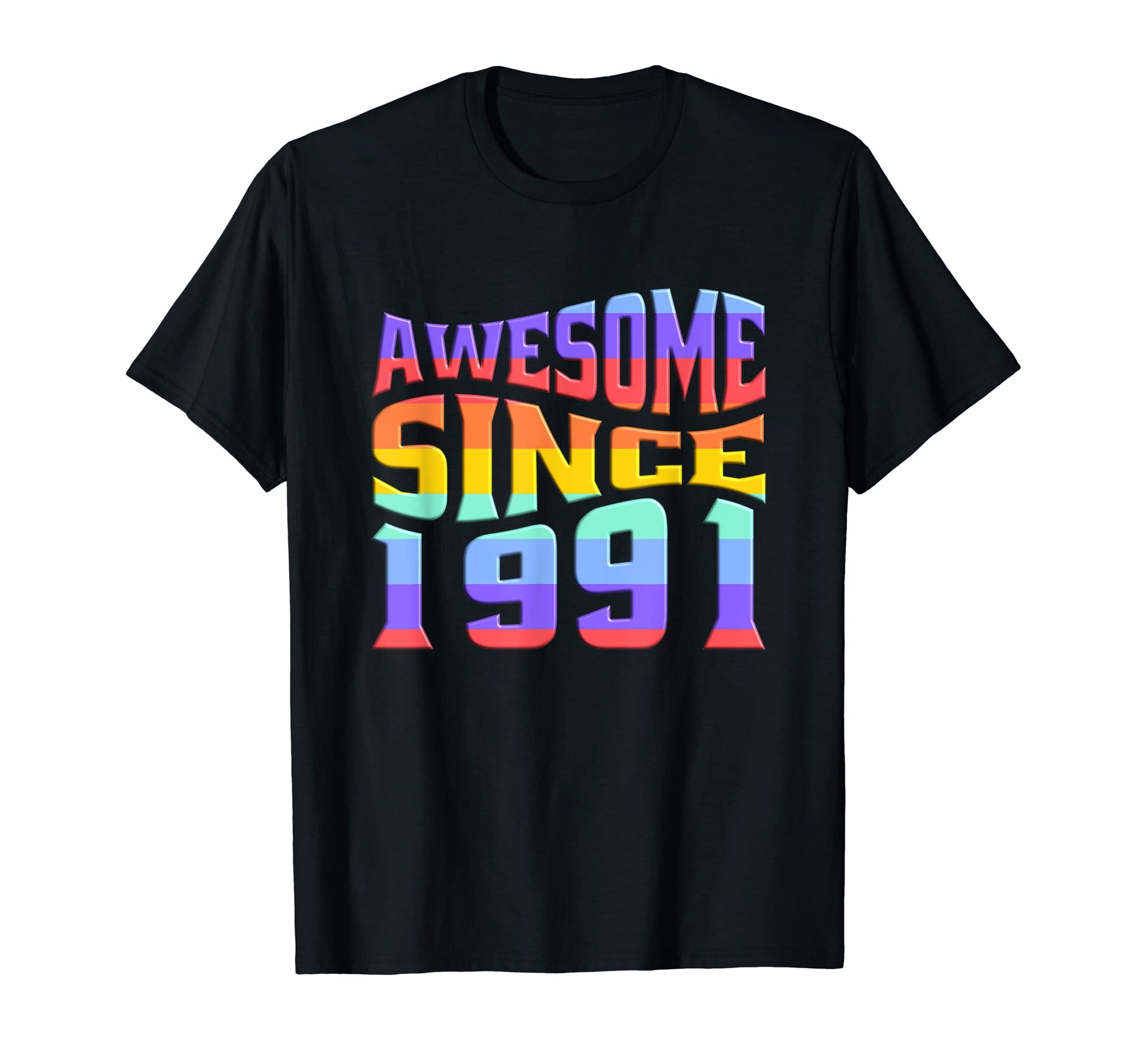 Awesome Since 1991 Rainbow 32 T-Shirt - Casual Everyday Wear for Adults - T-Shirt, Sweatshirt, Hoodie