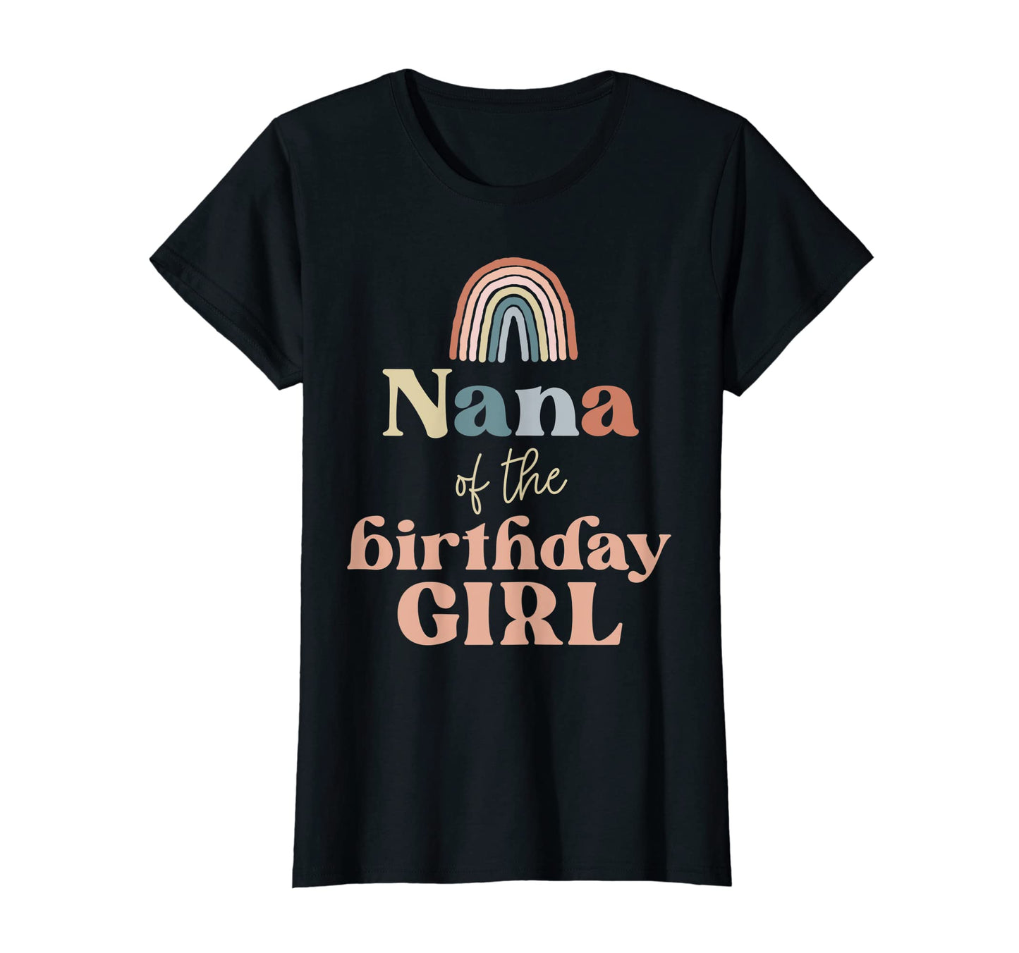 Womens Nana Birthday Boho Rainbow T-Shirt - Minimalist Print Men Women - T-Shirt, Sweatshirt, Hoodie