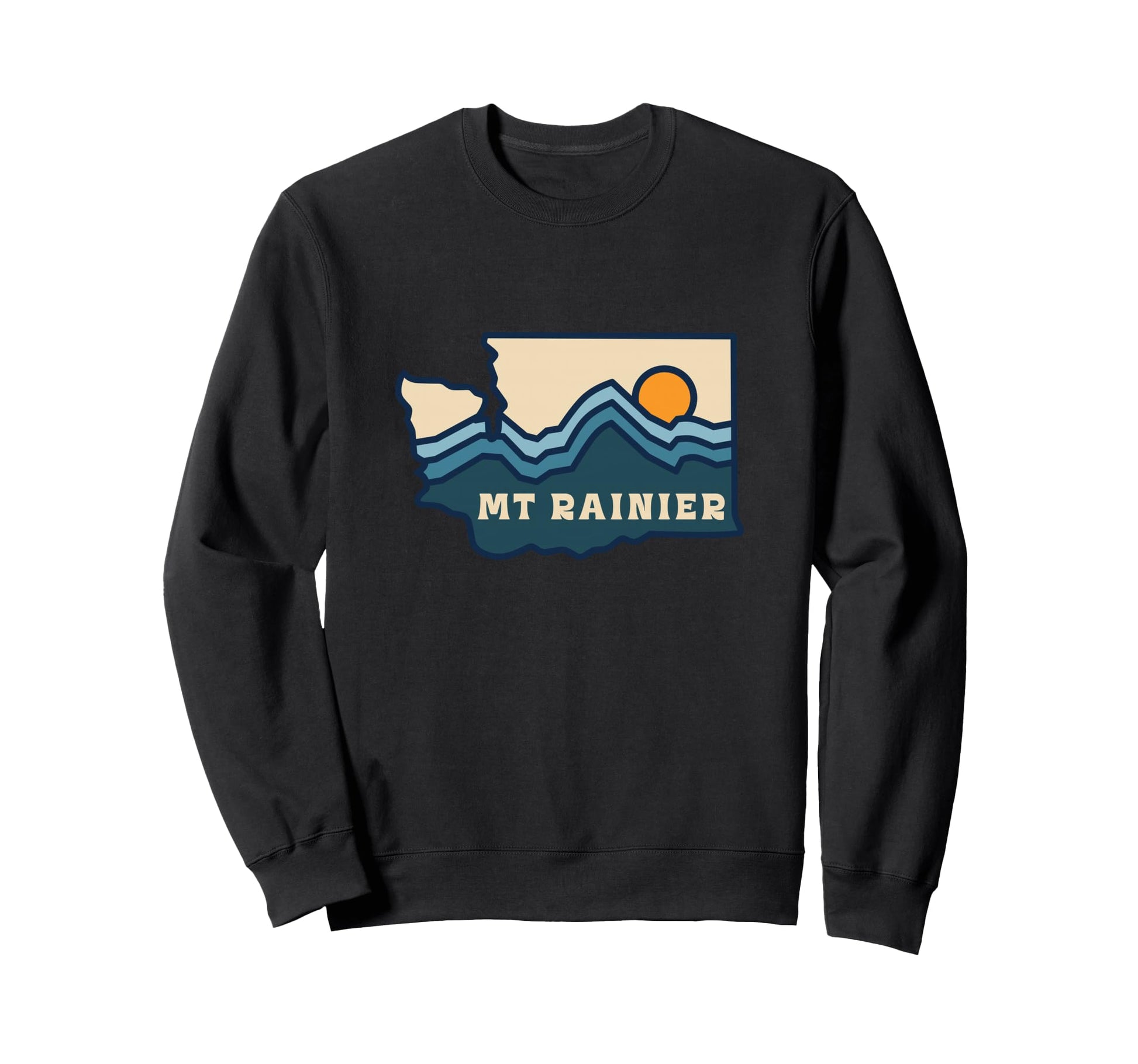 Washington State Map Line Mount Sweatshirt - Unique Graphic Men Women - T-Shirt, Sweatshirt, Hoodie