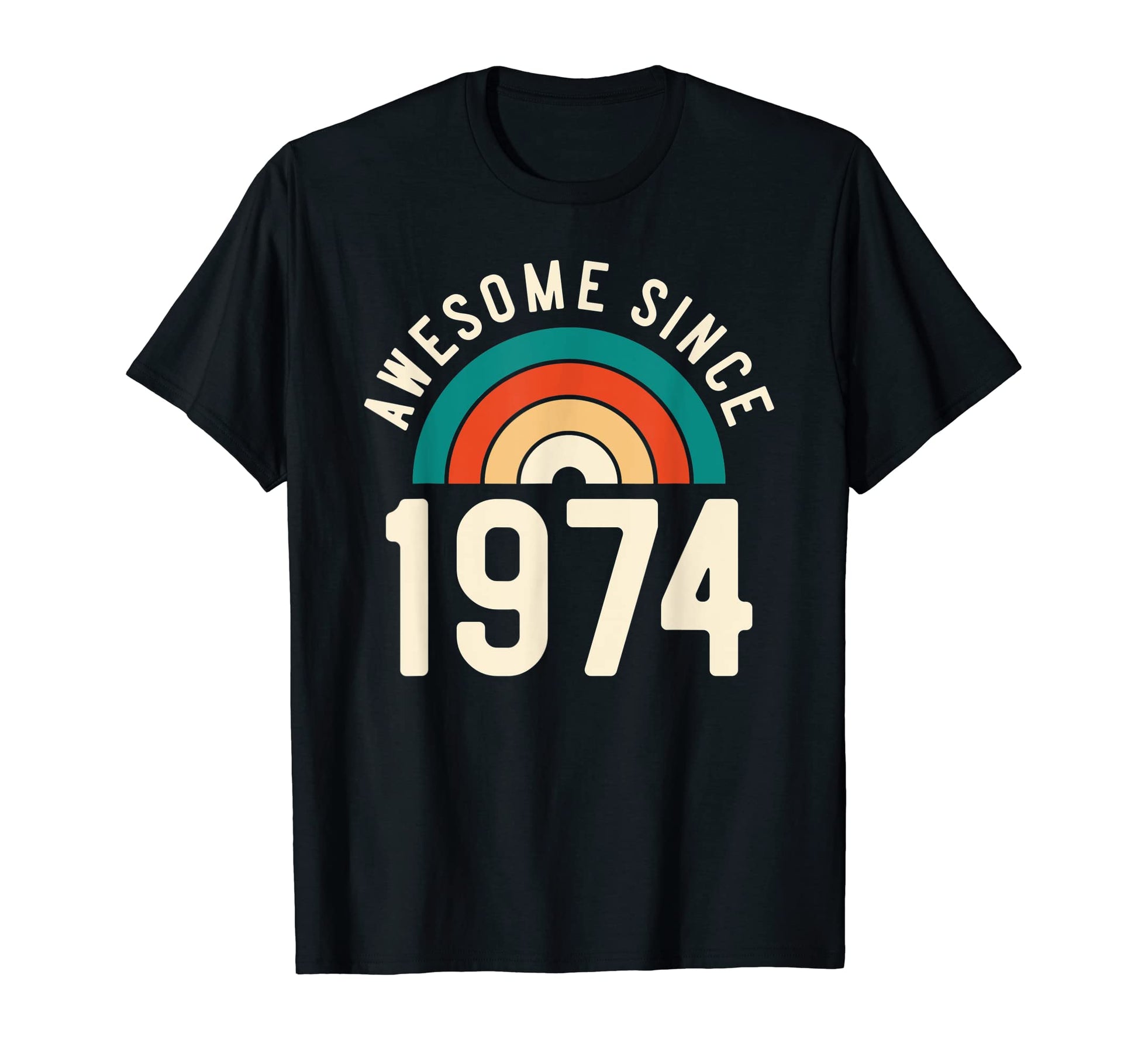 Awesome Since 1974 Rainbow 48Th T-Shirt - Trendy Graphic for Adults - T-Shirt, Sweatshirt, Hoodie