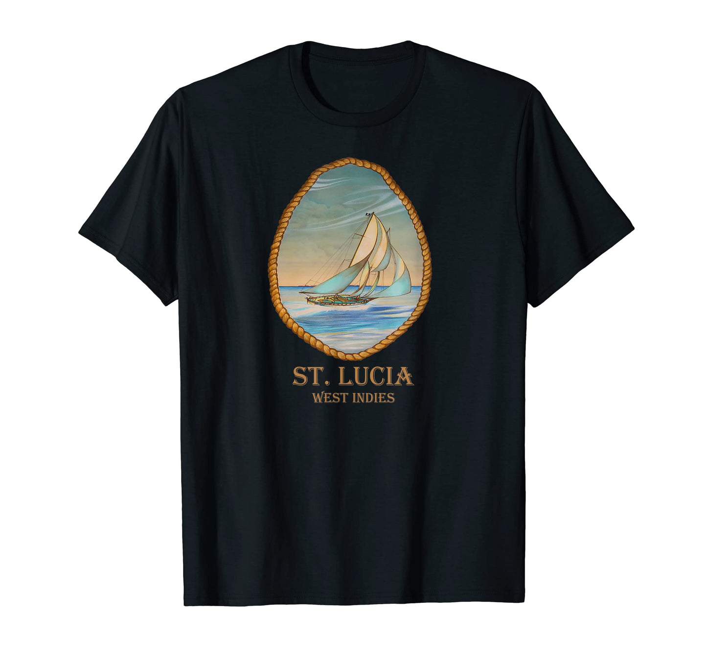 St Lucia West Indies Sailboat Vacation T-Shirt - Trendy Graphic for Adults - T-Shirt, Sweatshirt, Hoodie