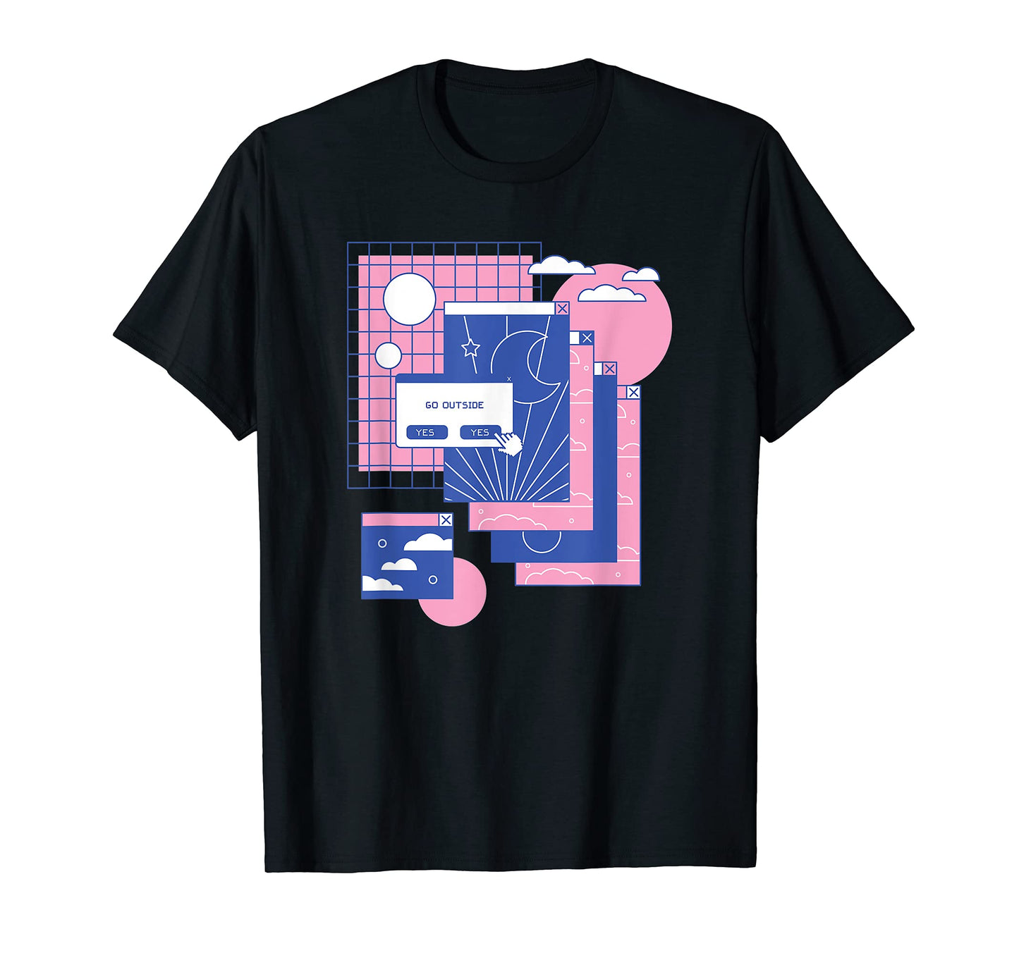 Vaporwave Aesthetic Data Go Outside T-Shirt - Streetwear Style Men Women - T-Shirt, Sweatshirt, Hoodie