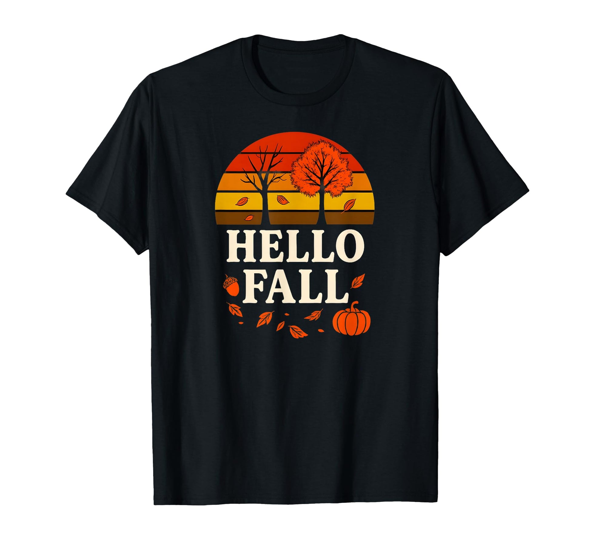 Hello Fall Autumn Typography T-Shirt - Novelty Apparel Men Women - T-Shirt, Sweatshirt, Hoodie