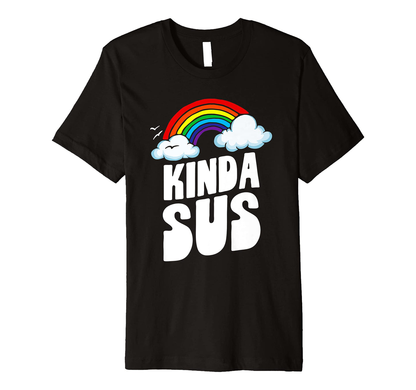 Kinda Sus Funny Rainbow Suspicious T-Shirt - Novelty Apparel Unisex - T-Shirt, Sweatshirt, Hoodie