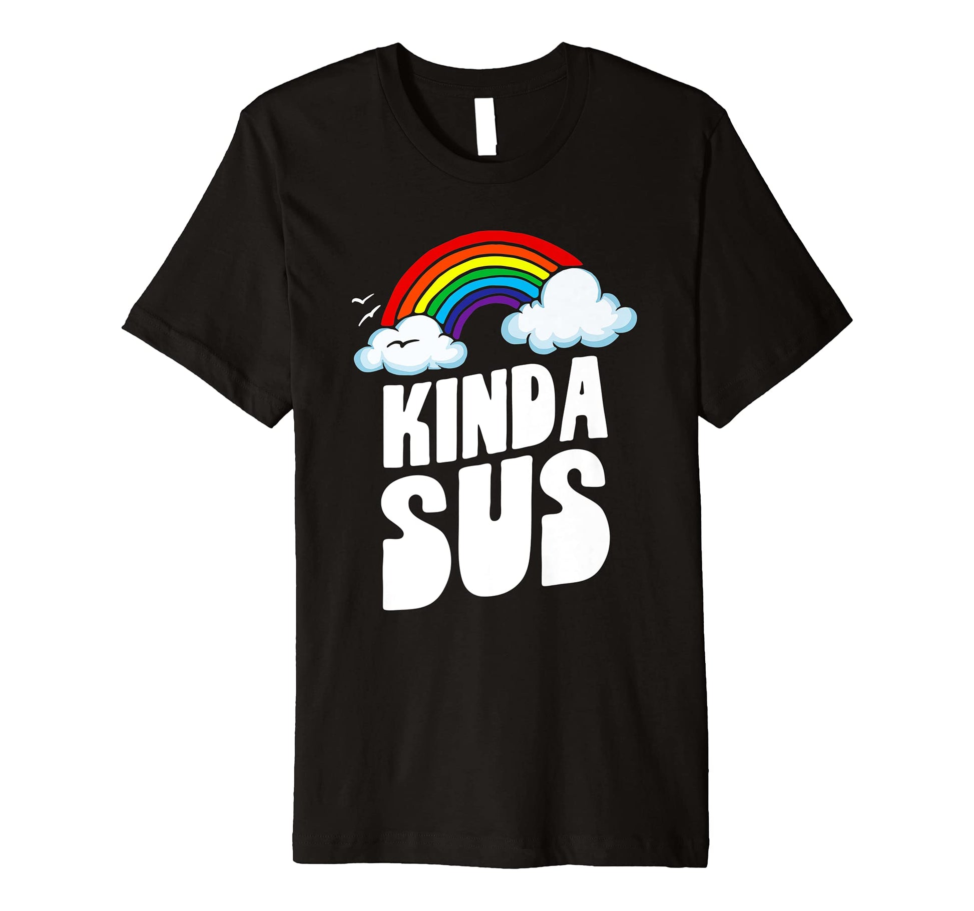 Kinda Sus Funny Rainbow Suspicious T-Shirt - Novelty Apparel Unisex - T-Shirt, Sweatshirt, Hoodie