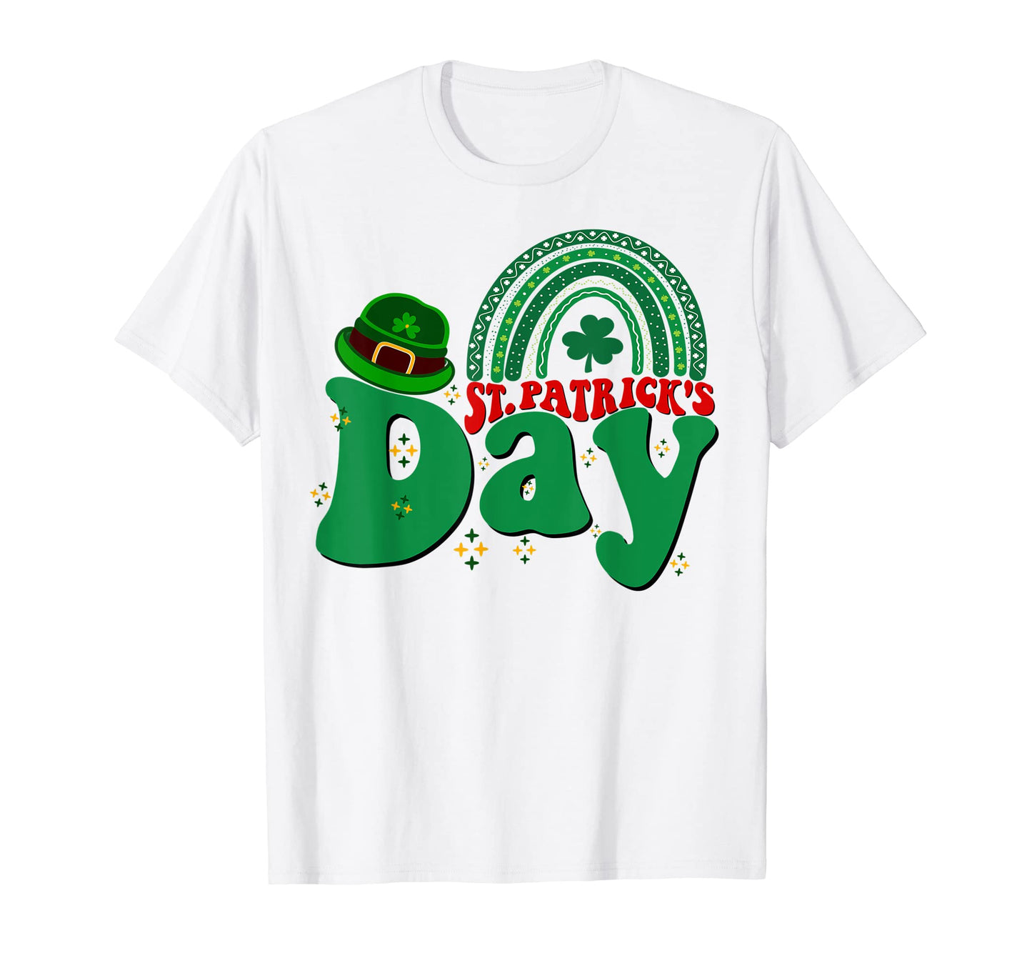 Happy St Patricks Day Groovy Rainbow T-Shirt - Unique Graphic Unisex - T-Shirt, Sweatshirt, Hoodie
