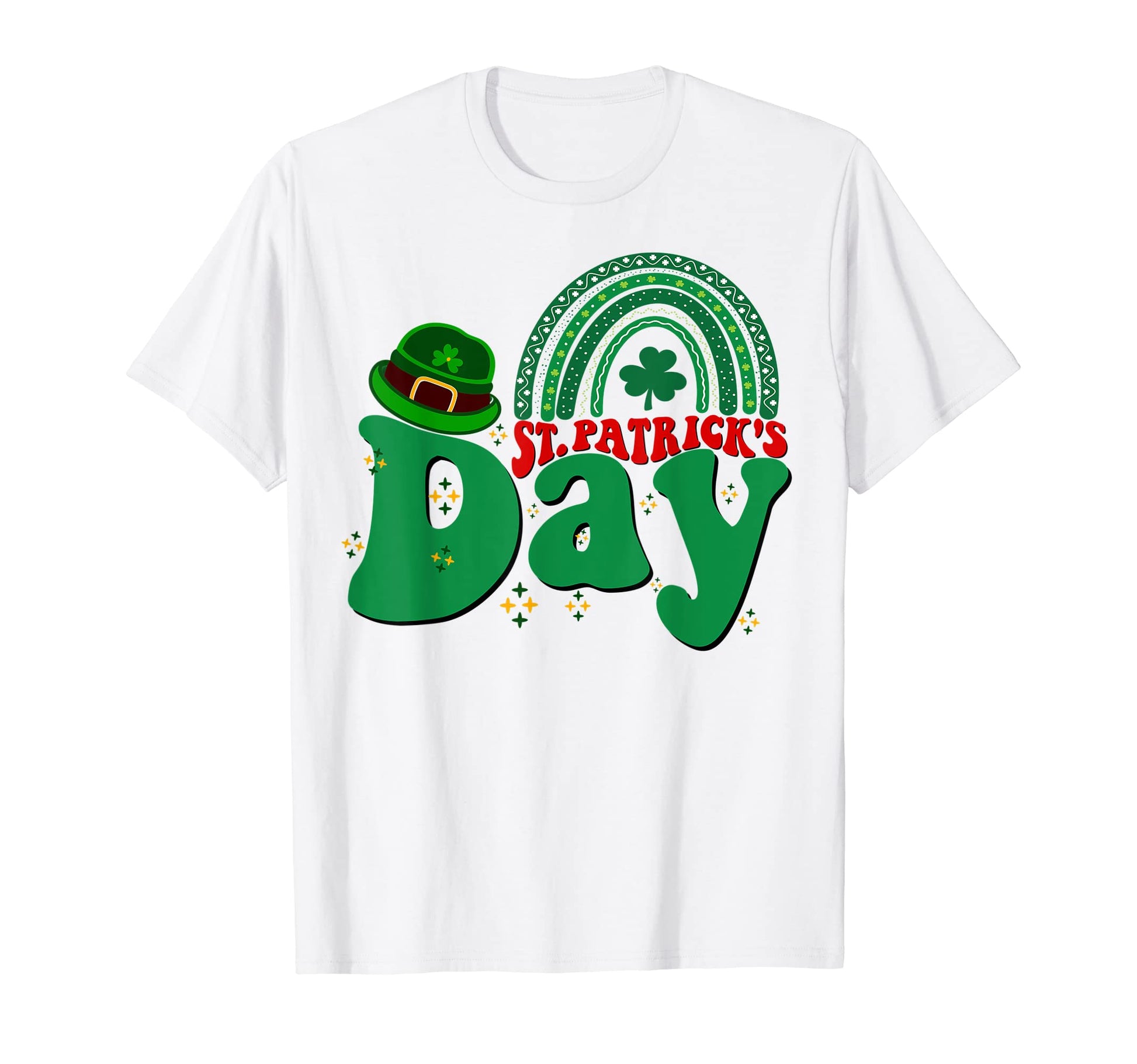 Happy St Patricks Day Groovy Rainbow T-Shirt - Unique Graphic Unisex - T-Shirt, Sweatshirt, Hoodie