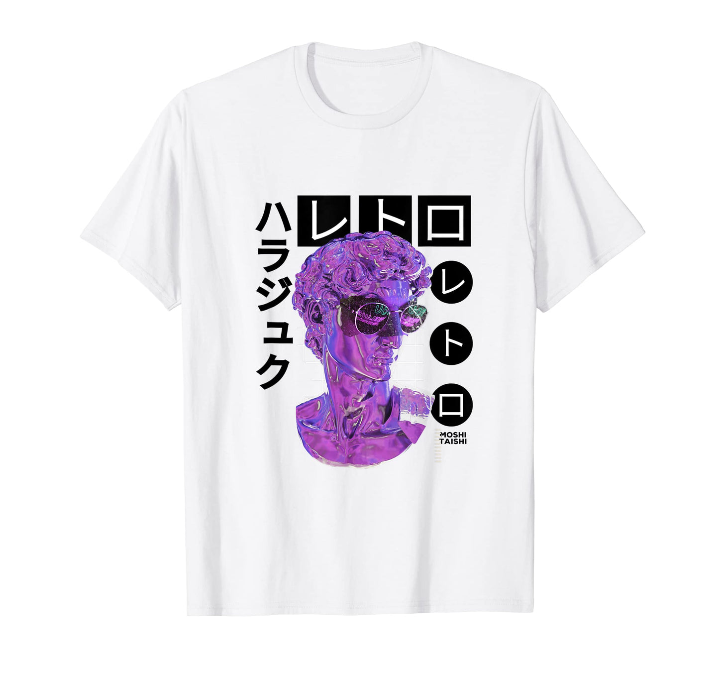 Vaporwave Statue Aesthetic Art Glitch T-Shirt - Custom Art Print Unisex - T-Shirt, Sweatshirt, Hoodie