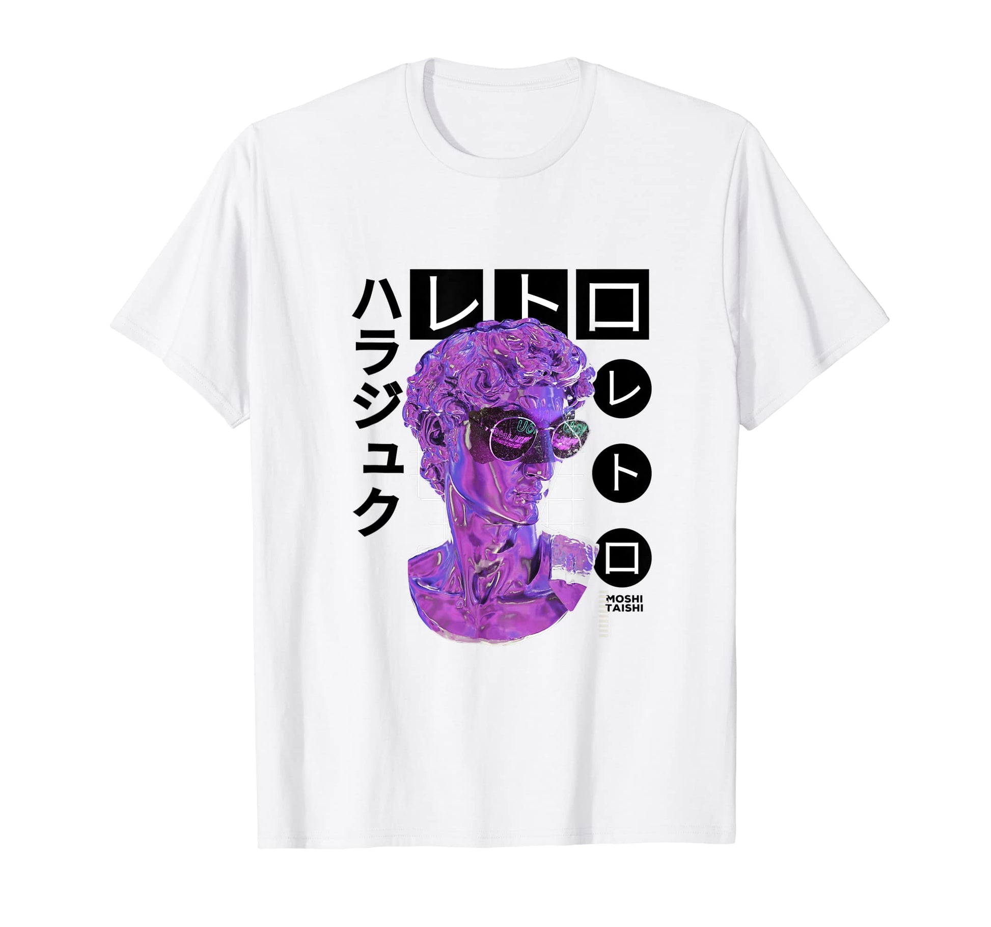 Vaporwave Statue Aesthetic Art Glitch T-Shirt - Custom Art Print Unisex - T-Shirt, Sweatshirt, Hoodie