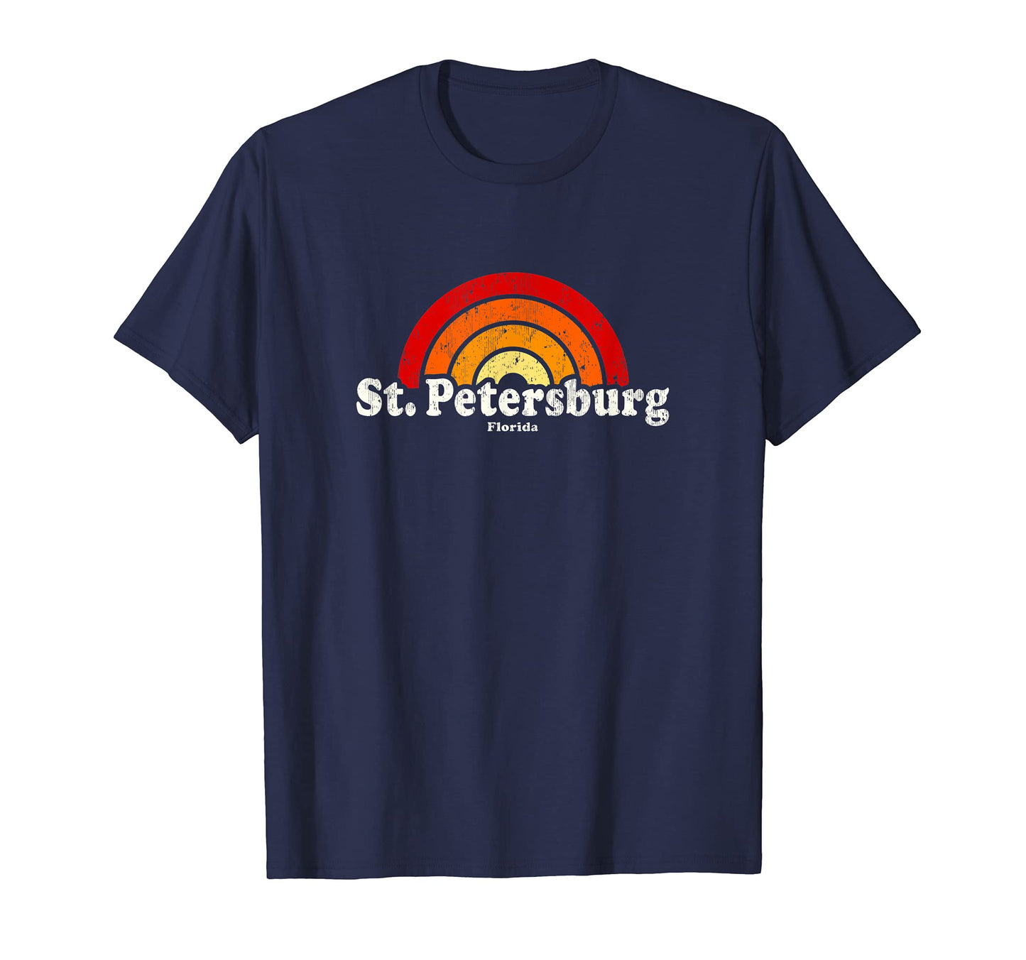 St Petersburg Florida Fl 70S Rainbow T-Shirt - Custom Art Print Men Women - T-Shirt, Sweatshirt, Hoodie