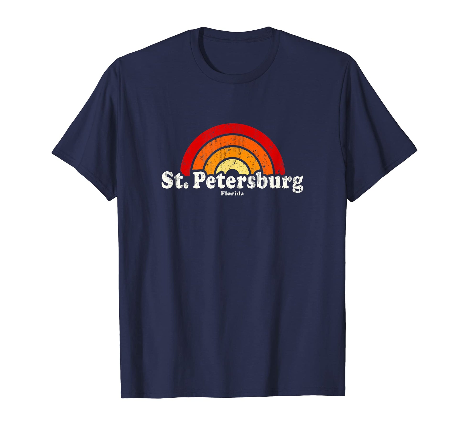 St Petersburg Florida Fl 70S Rainbow T-Shirt - Custom Art Print Men Women - T-Shirt, Sweatshirt, Hoodie
