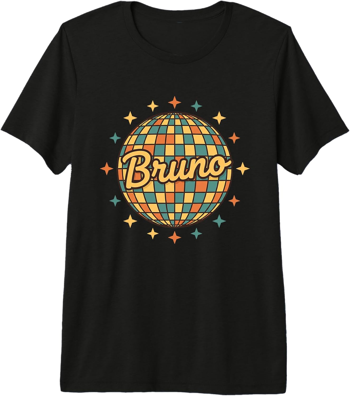 Bruno Name Retro Vintage Disco 70S - Adult & Kids T-Shirts, Sweatshirts & Hoodies apparel design preview 1