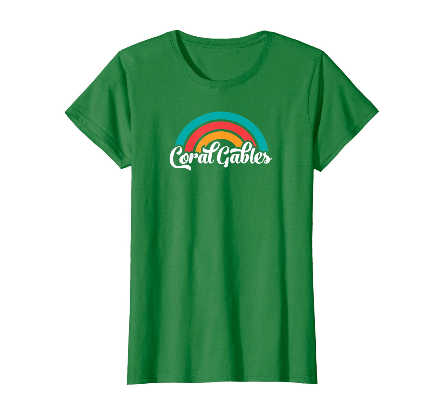 Womens Coral Gables Fl Script Rainbow T-Shirt - Unique Graphic Unisex - T-Shirt, Sweatshirt, Hoodie