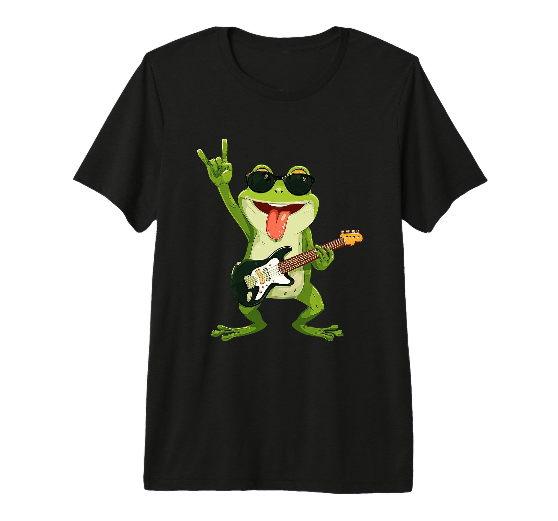 Rock Frog Guitar Player Cartoon T-Shirt - Streetwear Style for Adults - T-Shirt, Sweatshirt, Hoodie