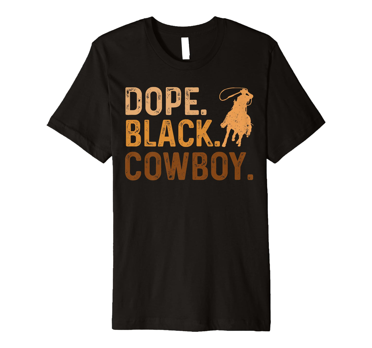 Dope Black Cowboy Melanin Black African T-Shirt - Minimalist Print Unisex - T-Shirt, Sweatshirt, Hoodie