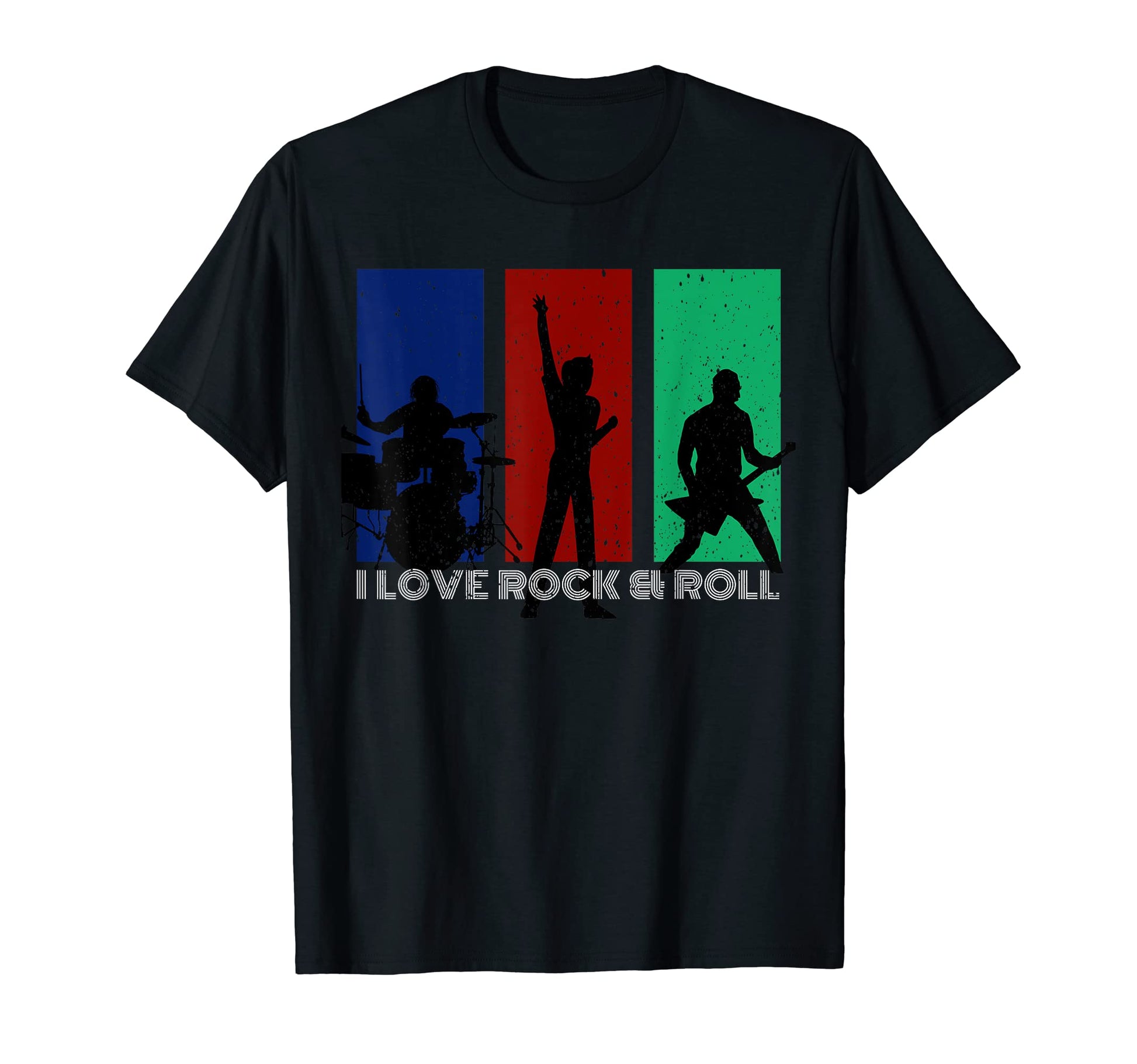 I Love Rock And Roll Distressed T-Shirt - Unique Graphic for Adults - T-Shirt, Sweatshirt, Hoodie