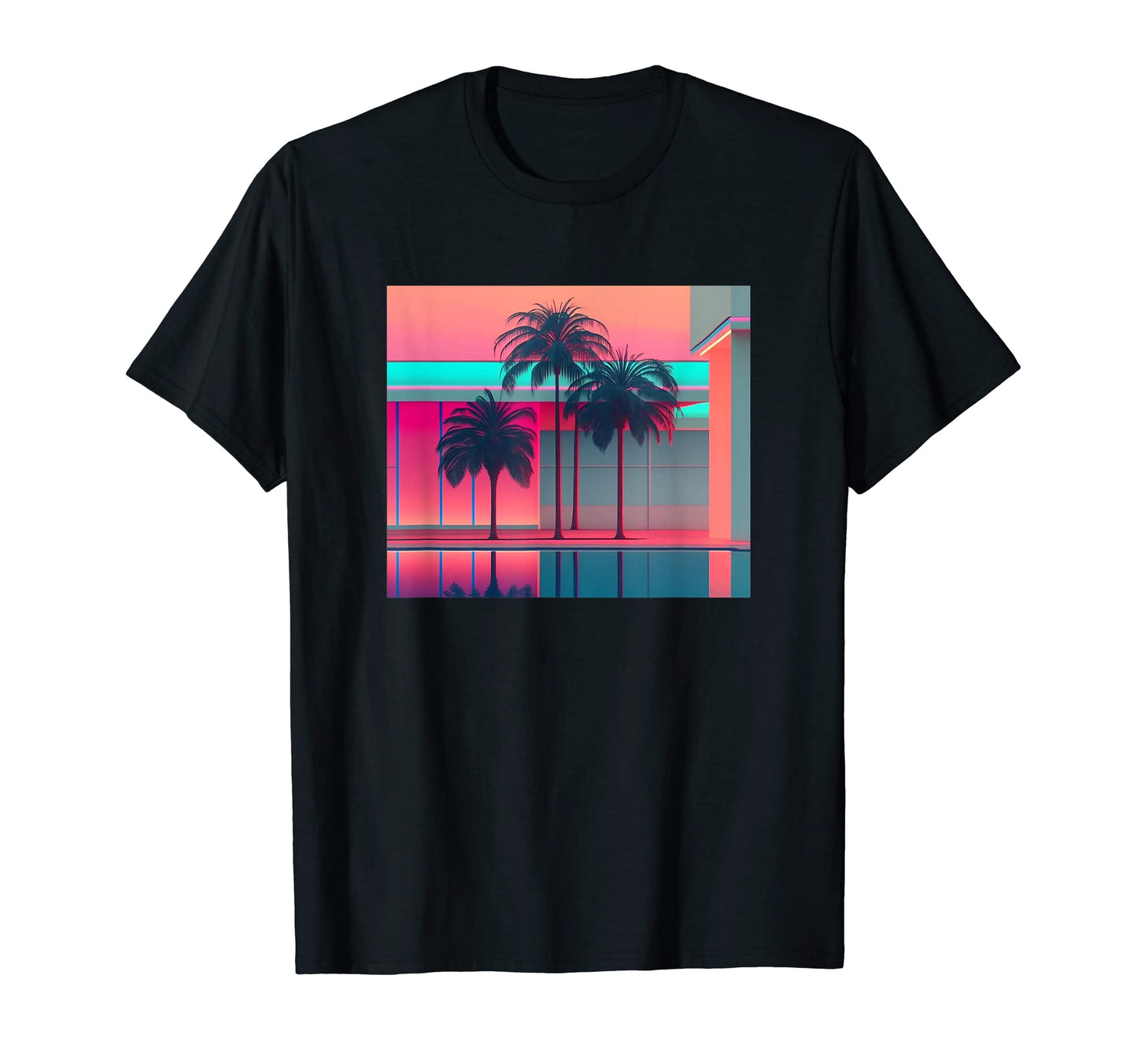 Vaporwave Aesthetic Trippy Tropical T-Shirt - Custom Art Print for Adults - T-Shirt, Sweatshirt, Hoodie