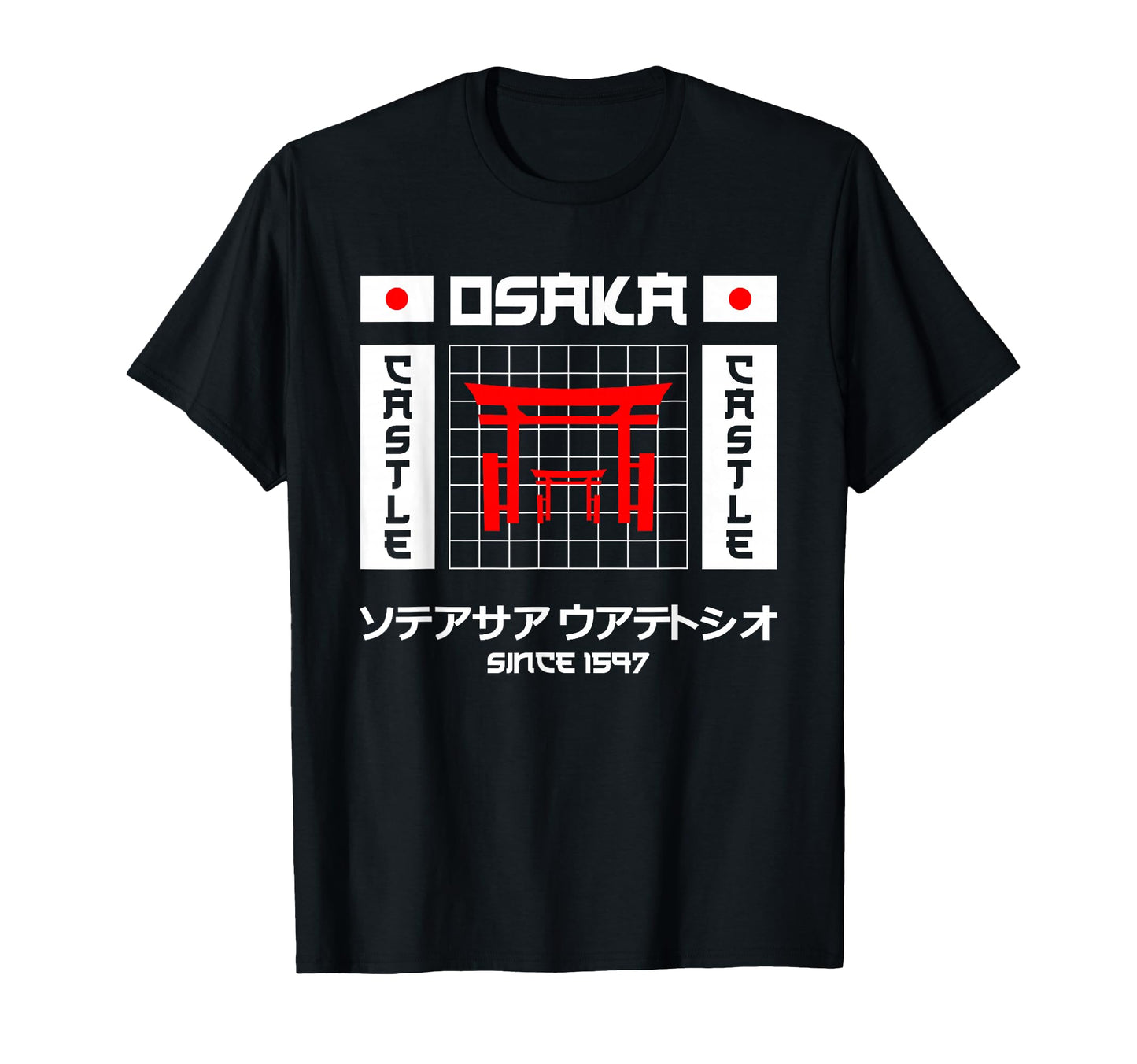 Osaka Castle Japan Anime Aesthetic T-Shirt - Streetwear Style Men Women - T-Shirt, Sweatshirt, Hoodie
