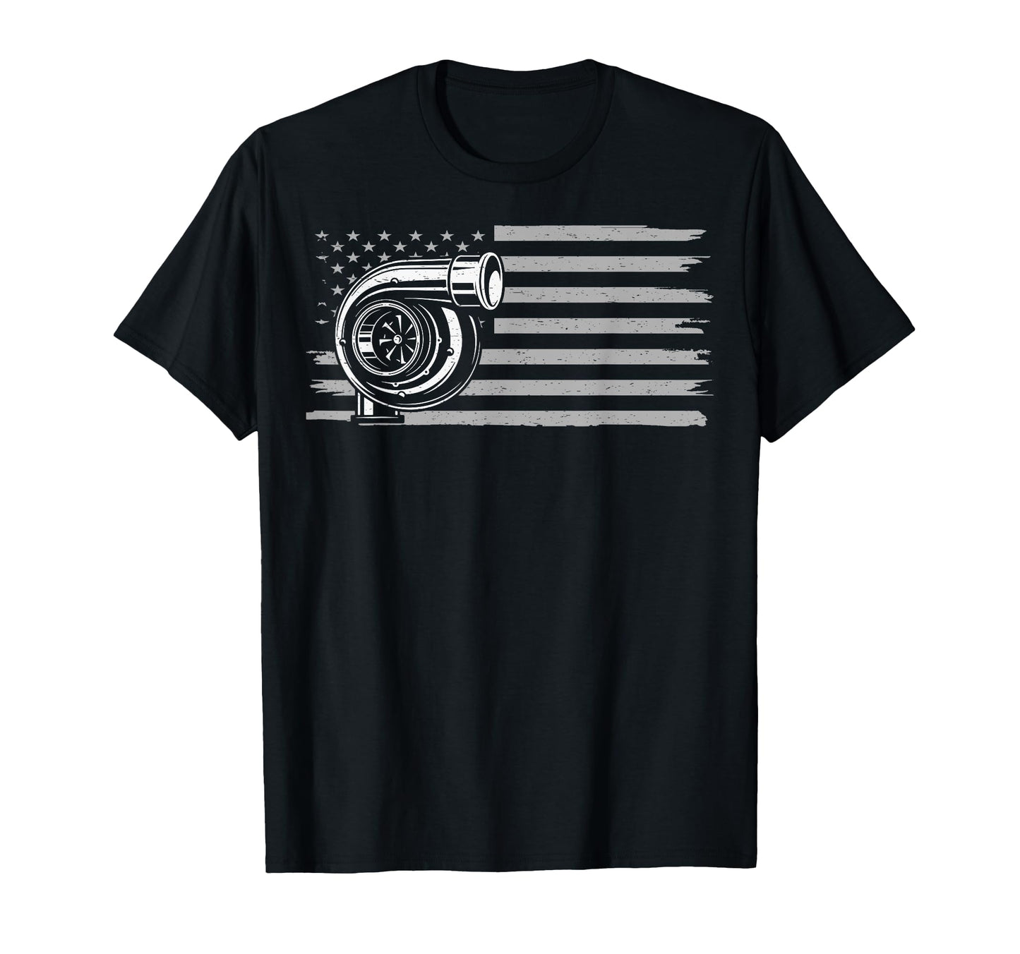 Turbo Us Flag Tuner Car Guy Car T-Shirt - Novelty Apparel Men Women - T-Shirt, Sweatshirt, Hoodie