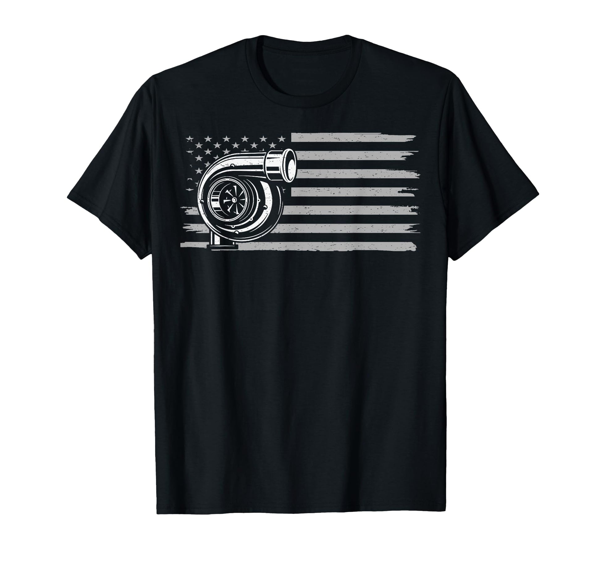 Turbo Us Flag Tuner Car Guy Car T-Shirt - Novelty Apparel Men Women - T-Shirt, Sweatshirt, Hoodie